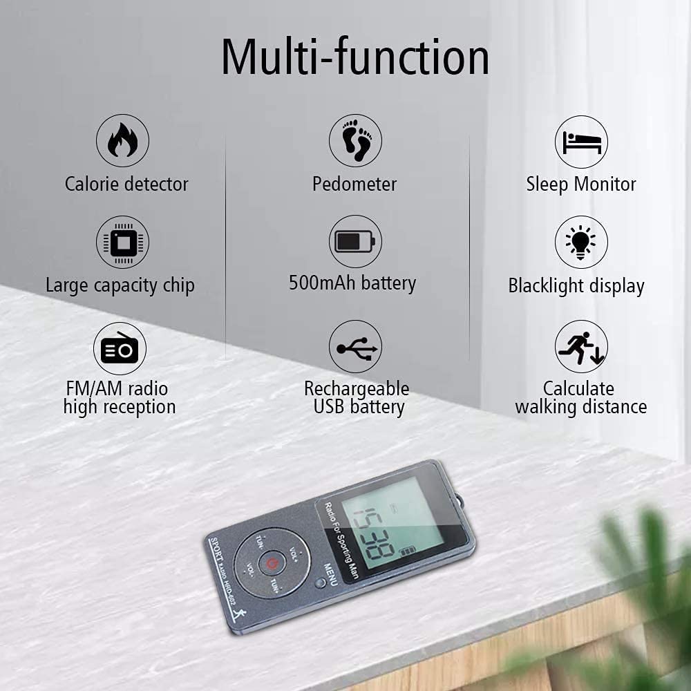 Portable AM FM Radio with Rechargeable Battery, Digital Display & Stereo Sound - Includes Headphones for Personal Use | Perfect for Camping, Emergencies & Outdoor Activities