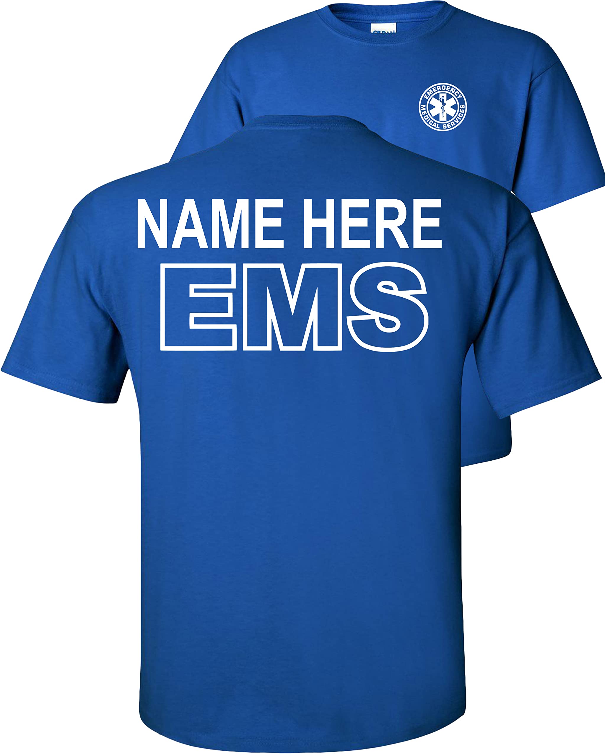 Custom EMS T-Shirt for Emergency Medical Services - Personalized First Responder Apparel for EMTs, Paramedics & Firefighters - Perfect for Work, Training & EMS Awareness Events
