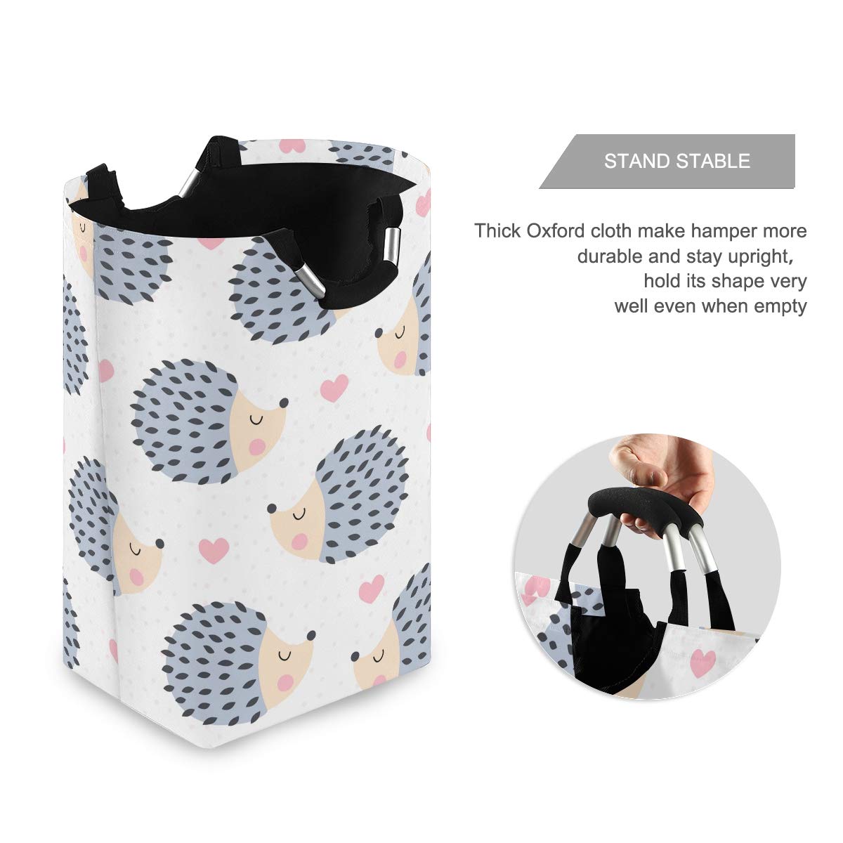Foldable Hedgehog Polka Dot Laundry Basket - Large Hamper Organizer for Dirty Clothes, Picnic Basket & Toy Storage | Perfect for Home, Dorm, Camping & Travel Use