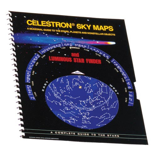 Celestron Sky Maps with Glow in the Dark Star Finder - Astronomy Star Chart for Stargazing, Night Sky Observation & Backyard Astronomy (Model 93722)