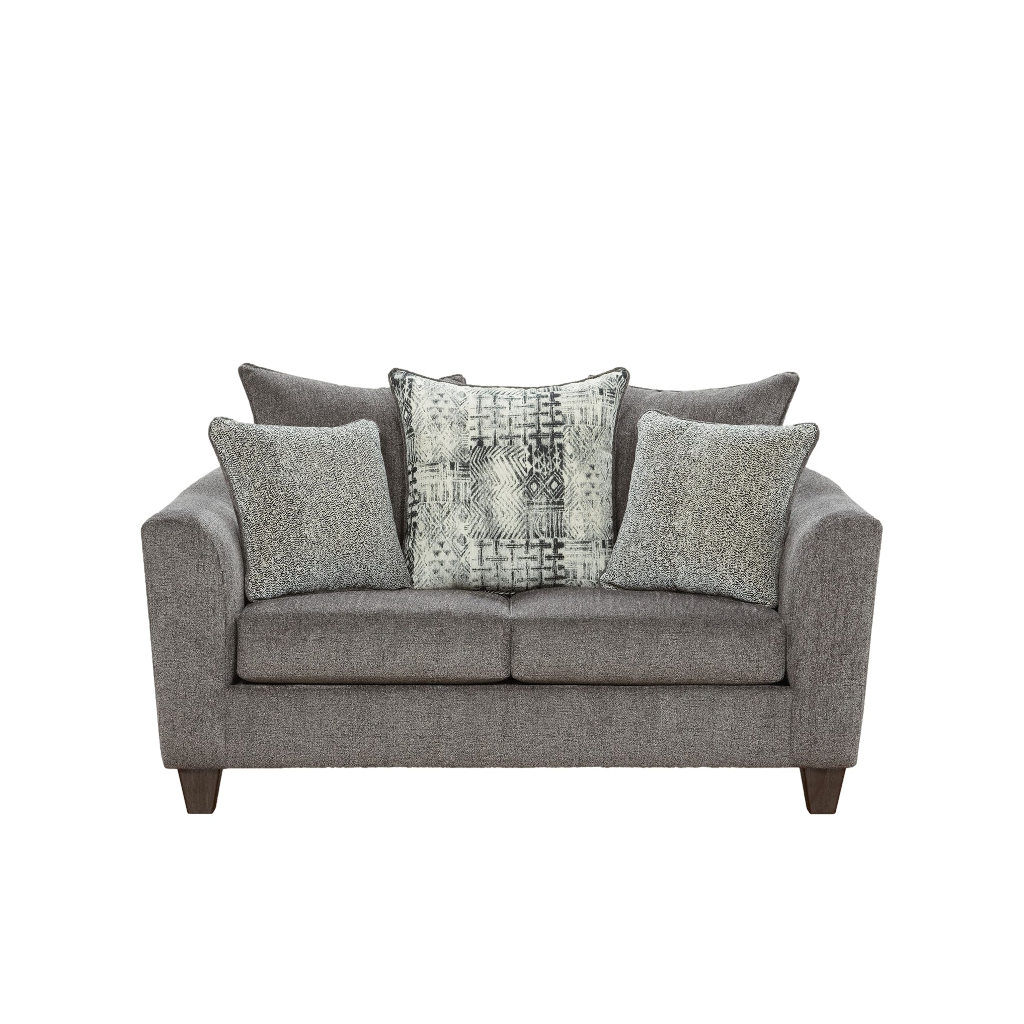 Davoz Upholstered Loveseat Sofa - Modern Stationary 2-Seater Couch with Soft Fabric in Slate Gray | Perfect for Living Room, Apartment & Small Spaces