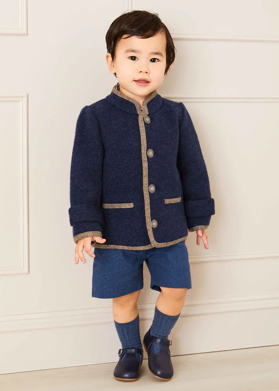 Classic Navy Fair Isle Merino Wool Sweater for Baby Boys - Soft & Warm Winter Knitwear for Newborns & Toddlers - Perfect for Holiday Photos, Family Gatherings & Outdoor Adventures