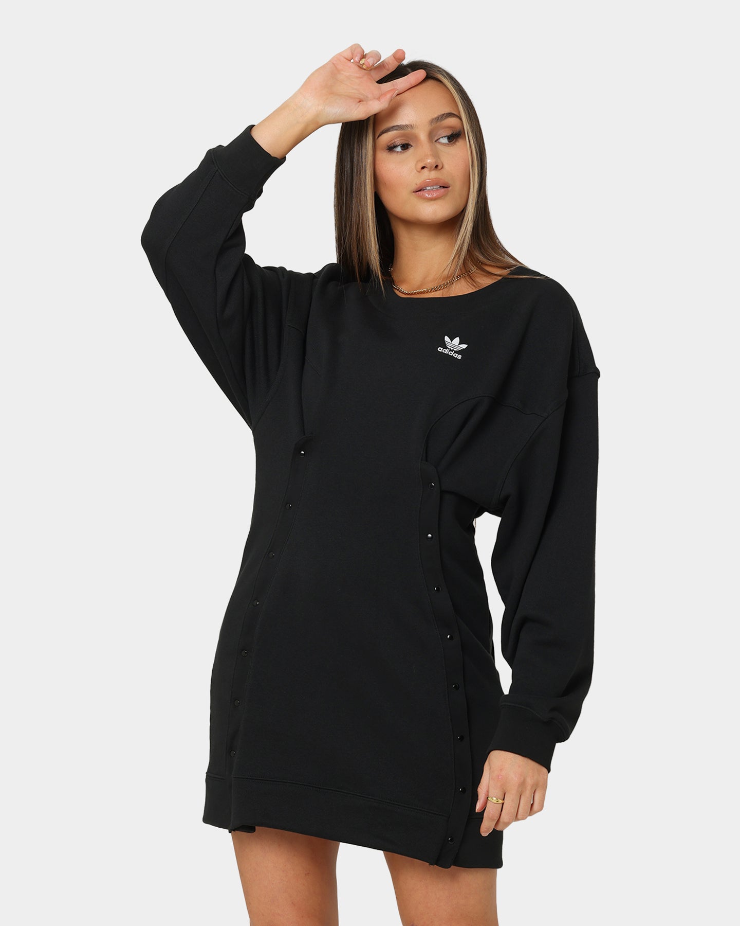 Adidas Women's Always Originals Sweater Dress - Black | Casual Pullover Knit Dress for Everyday Wear, Lounge & Street Style Outfits