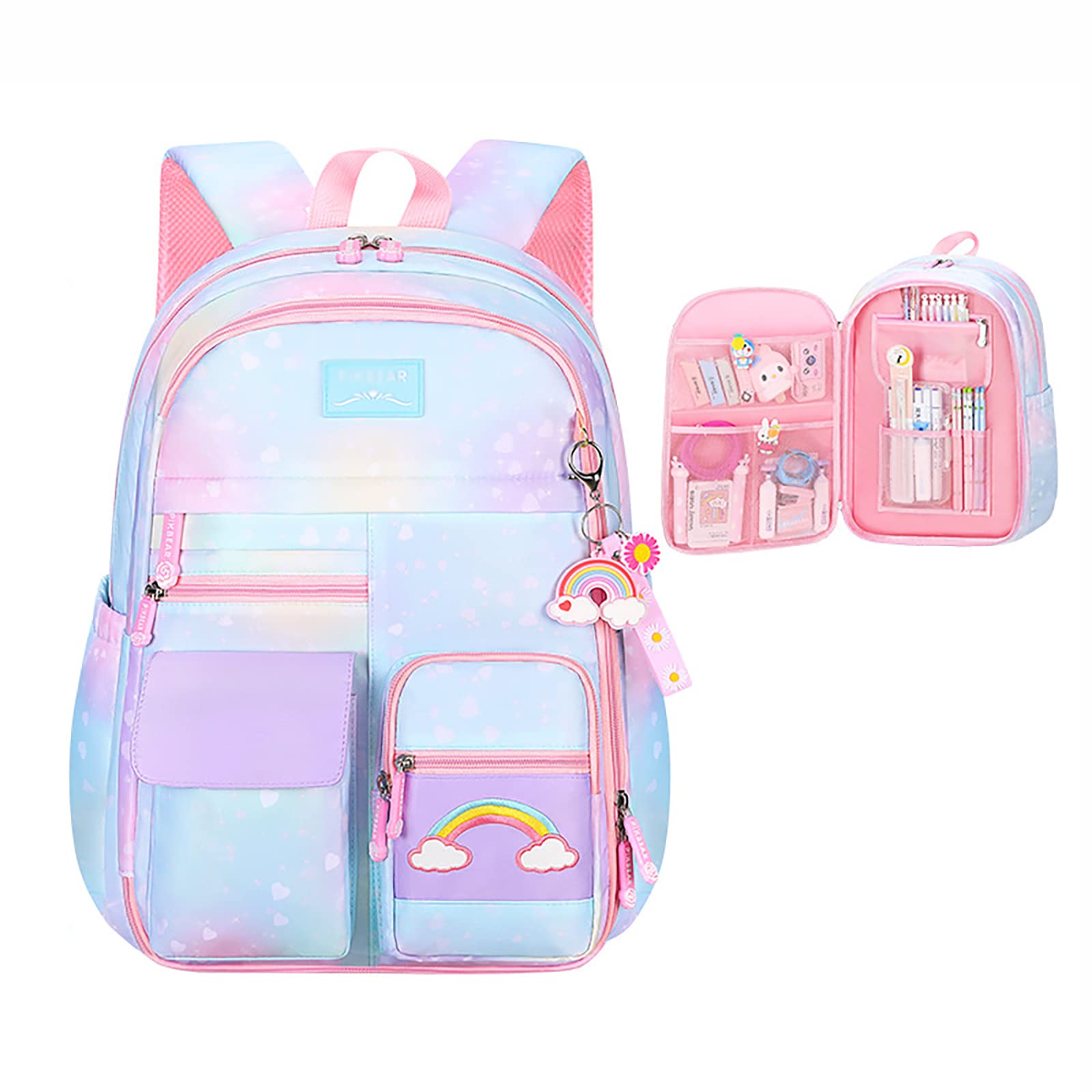 Cute GREEndhat Bookbag for Teen Girls - Stylish School Backpack with Free Pendant Gift | Perfect for High School, College, Travel & Everyday Use