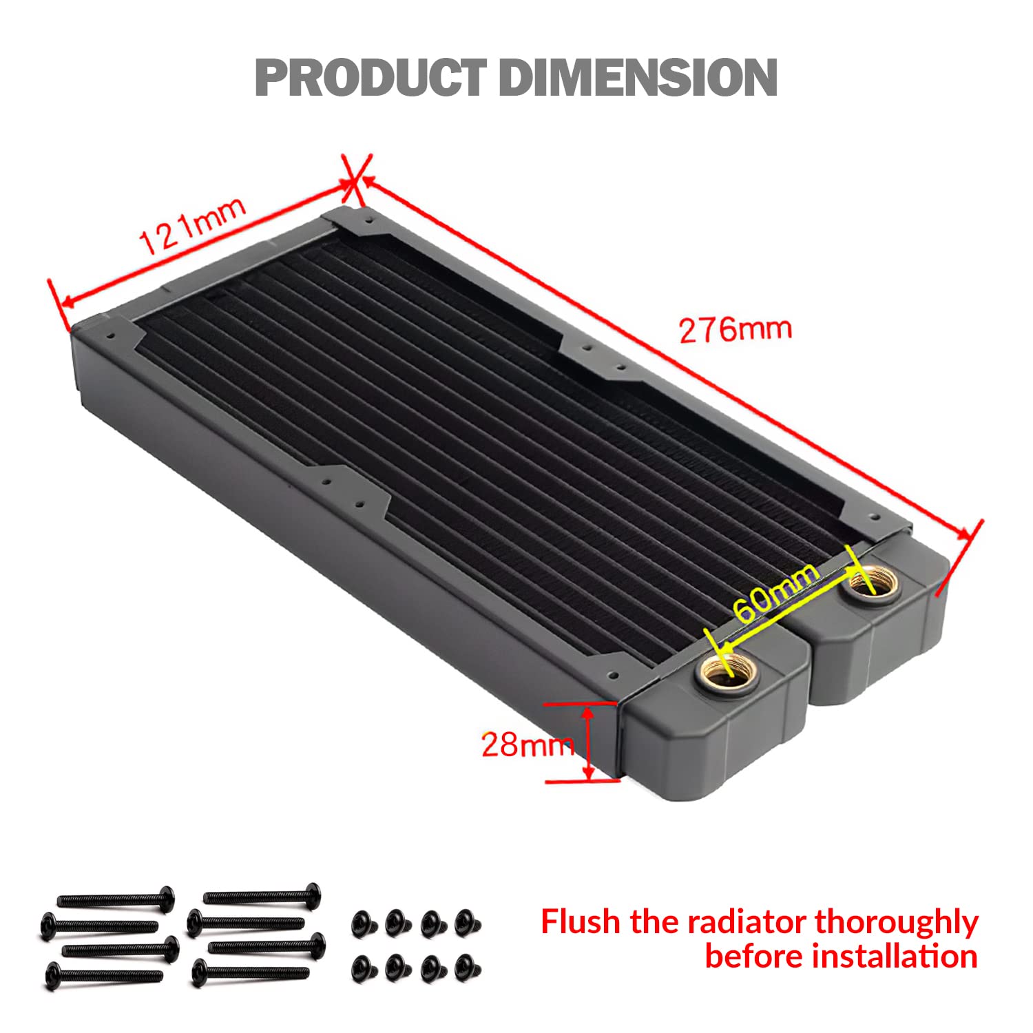 Dracaena 240mm CPU Liquid Cooler - 28mm Thick Aluminum Radiator with 14 Copper Tubes, Dual G1/4 Threads for High Performance PC Water Cooling System | Perfect for Gaming Rigs & Overclocking PCs