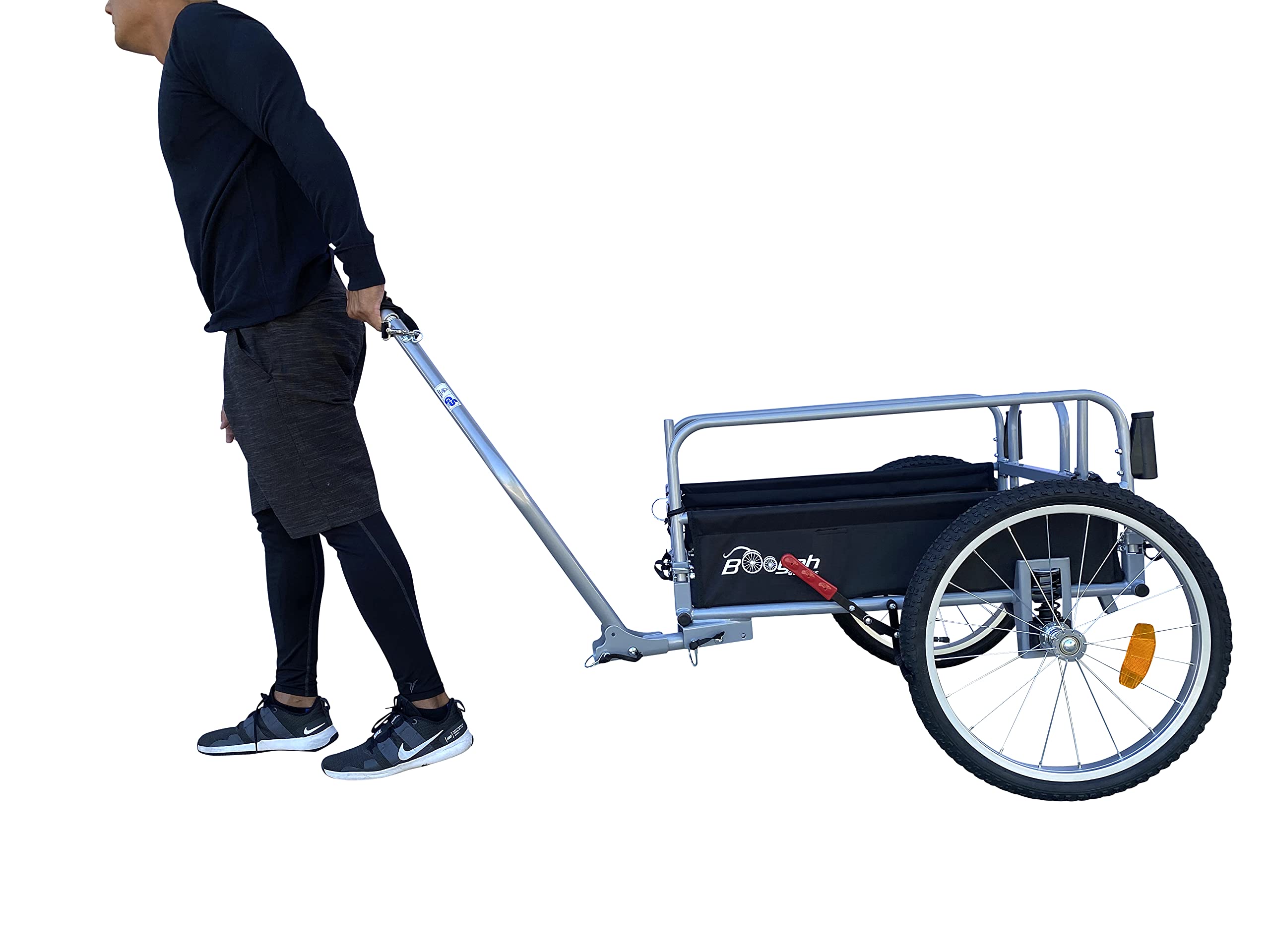 Booyah’s All-Terrain Cargo Stroller & Bike Trailer - Heavy Duty Suspension for Beach, Sports, and Outdoor Adventures - Perfect for Family Outings, Grocery Hauling, and Active Lifestyles