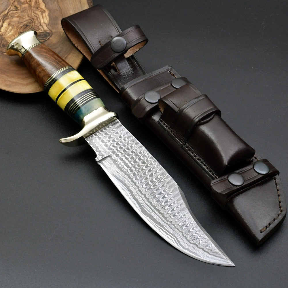 Premium Skywalker Bowie Knife - High Carbon Steel Blade with Durable Bone & Wood Composite Handle - Perfect for Hunting, Camping, and Outdoor Survival