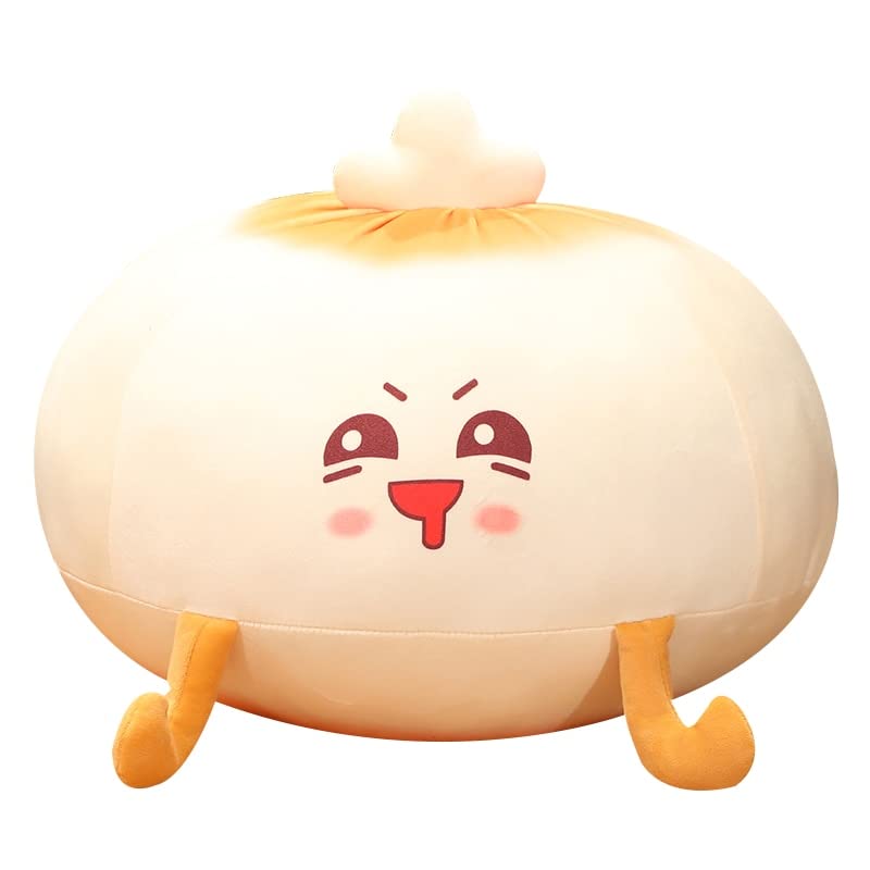 Kawaii Plush Fried Baozi Pillow - Soft Stuffed Food Cushion Toy, Cute Cartoon Doll Decor (12cm Pendant, Round Eyes) | Perfect for Sofa, Bedroom, Gifts & Anime Lovers