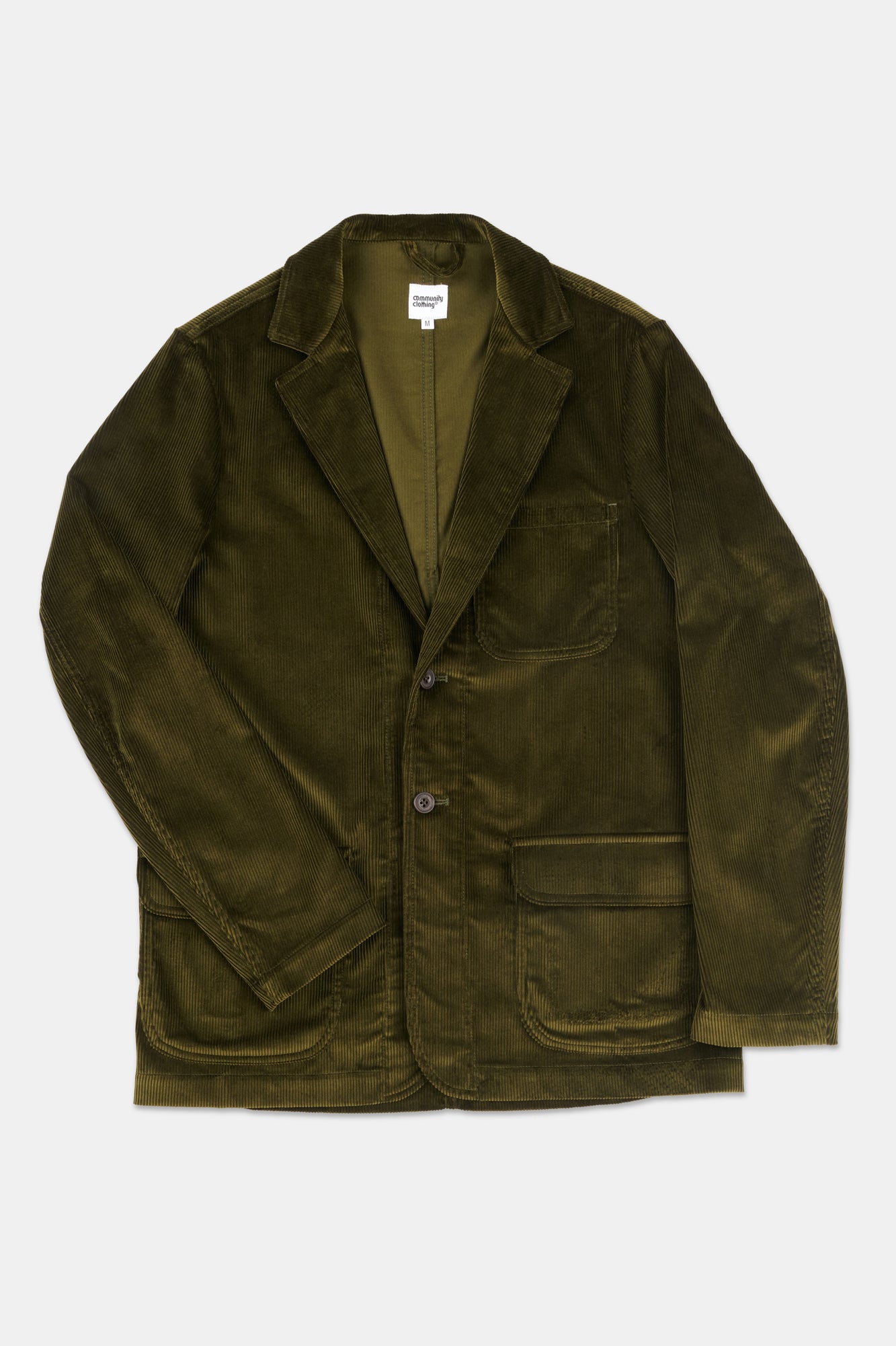 Men's James Single Breasted Corduroy Blazer Jacket - Olive Green Casual Slim Fit Coat for Business, Office & Wedding (Perfect for Fall & Winter Outfits)