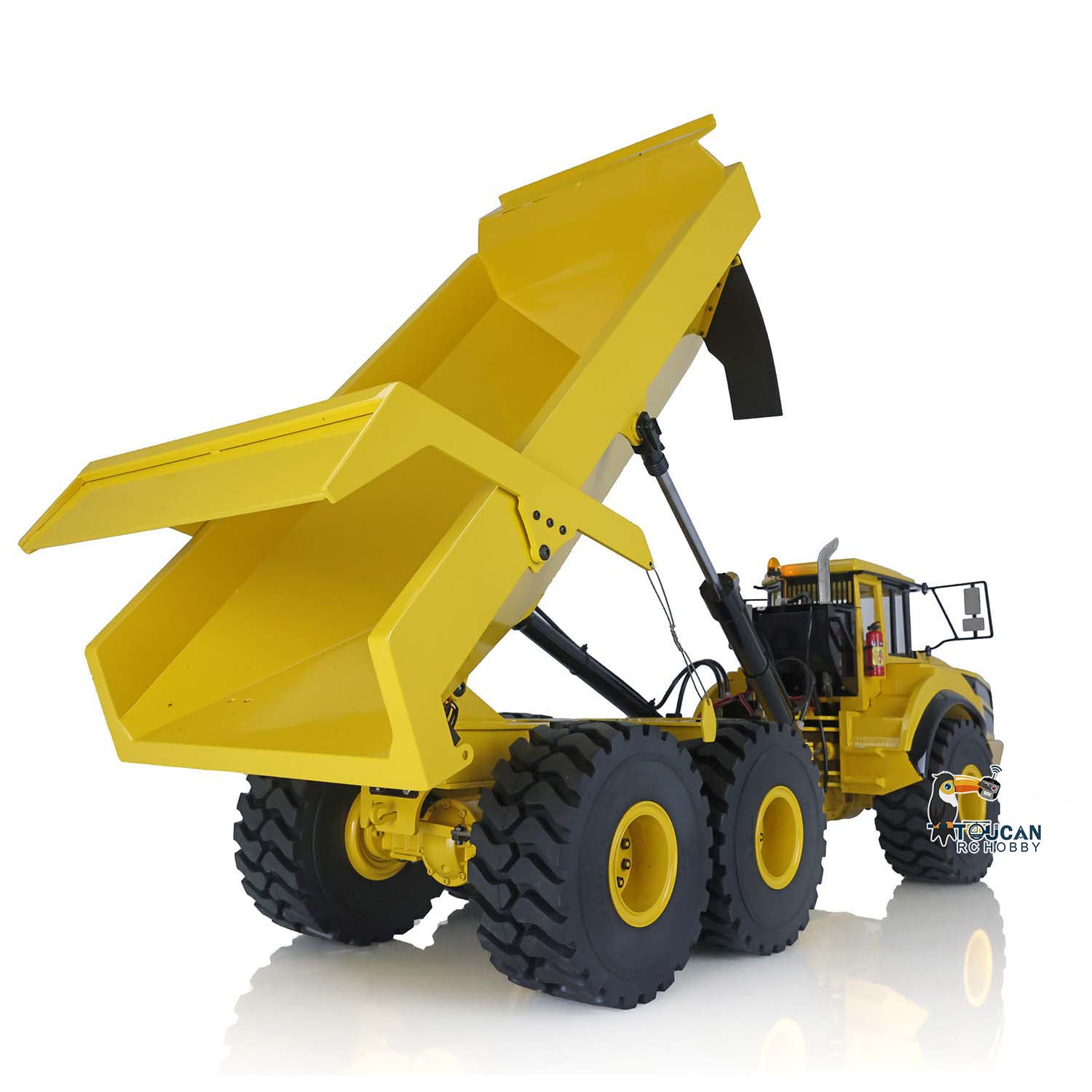 1/14 Scale A40G 6x6 Remote Control Articulated Dump Truck - Metal Hydraulic Lifting RC Construction Vehicle Toy with Servo Motor & Transmitter - Perfect for Construction Site Play, Collecting, and RC Hobby Enthusiasts