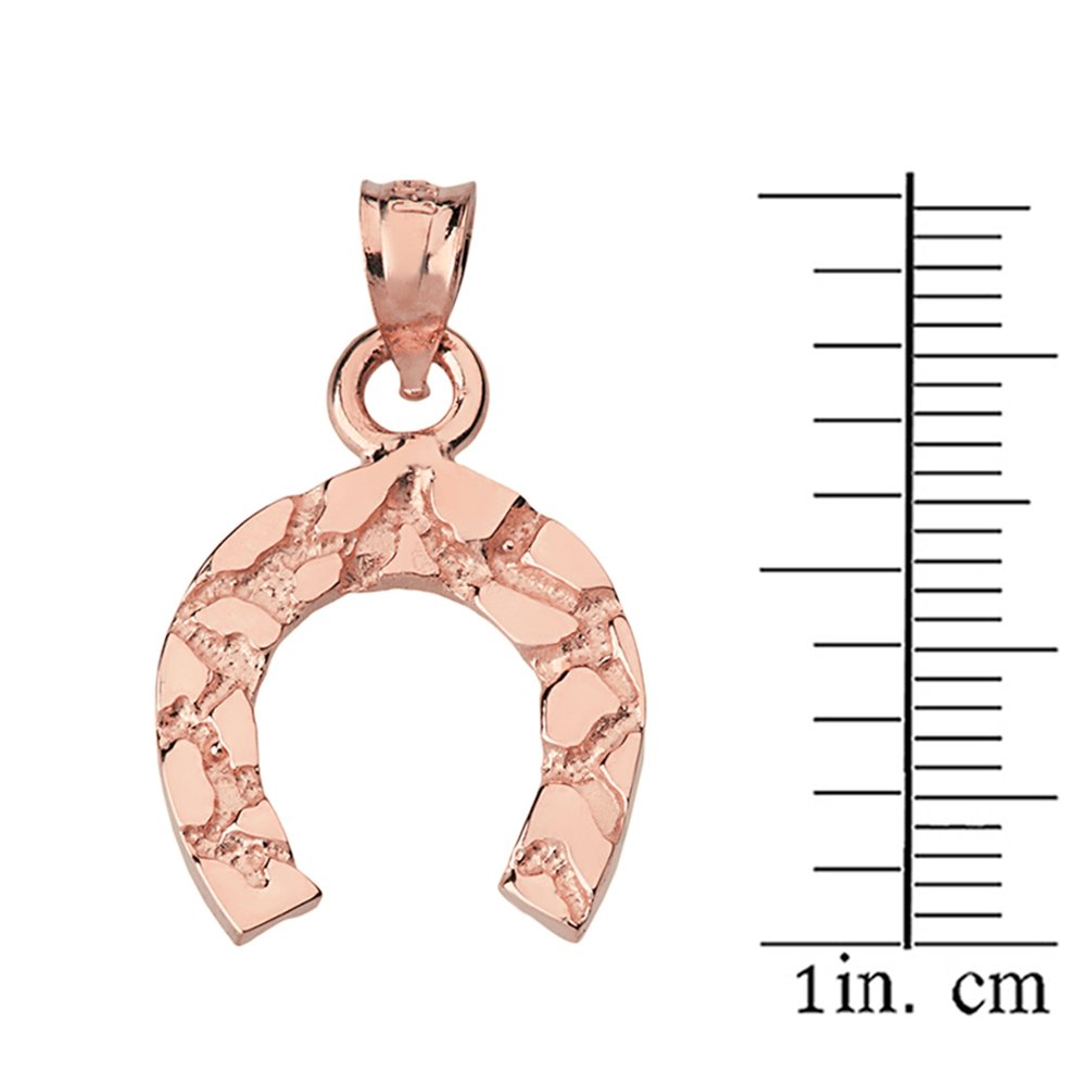 Lucky Nugget Horseshoe Charm Pendant Necklace for Women - Sterling Silver Good Luck Jewelry Gift for Birthday, Anniversary & Everyday Wear