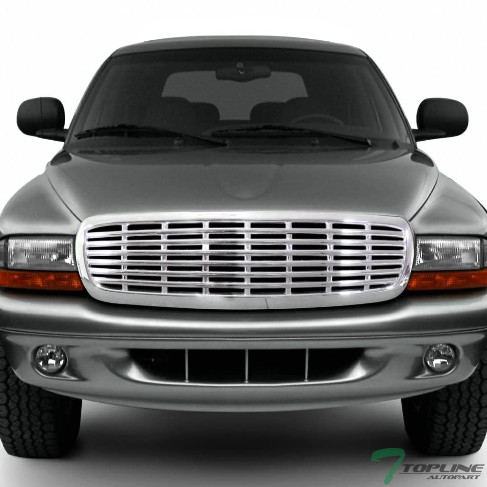 97-04 Dodge Dakota & 98-03 Durango Chrome ABS Front Hood Bumper Grill Guard - Heavy Duty Protection for Off-Road, Truck Shows & Daily Driving