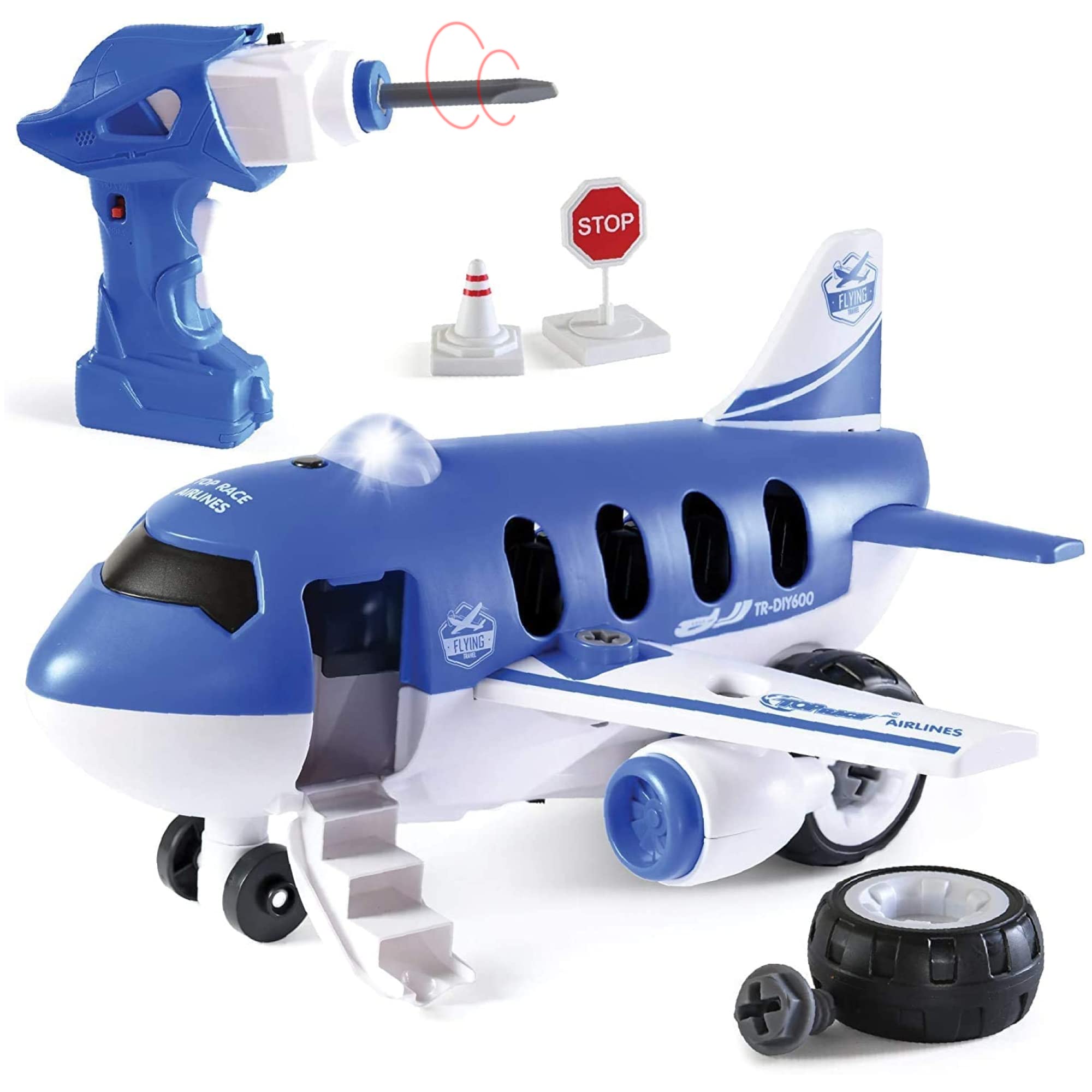 Electric Drill Take Apart Airplane Toy - Convertible Remote Control Plane for Kids Ages 3-7 | STEM Building Toy with Realistic Design | Perfect Easter Gift for Boys & Girls | Fun Learning Activity for Home & Outdoor Play