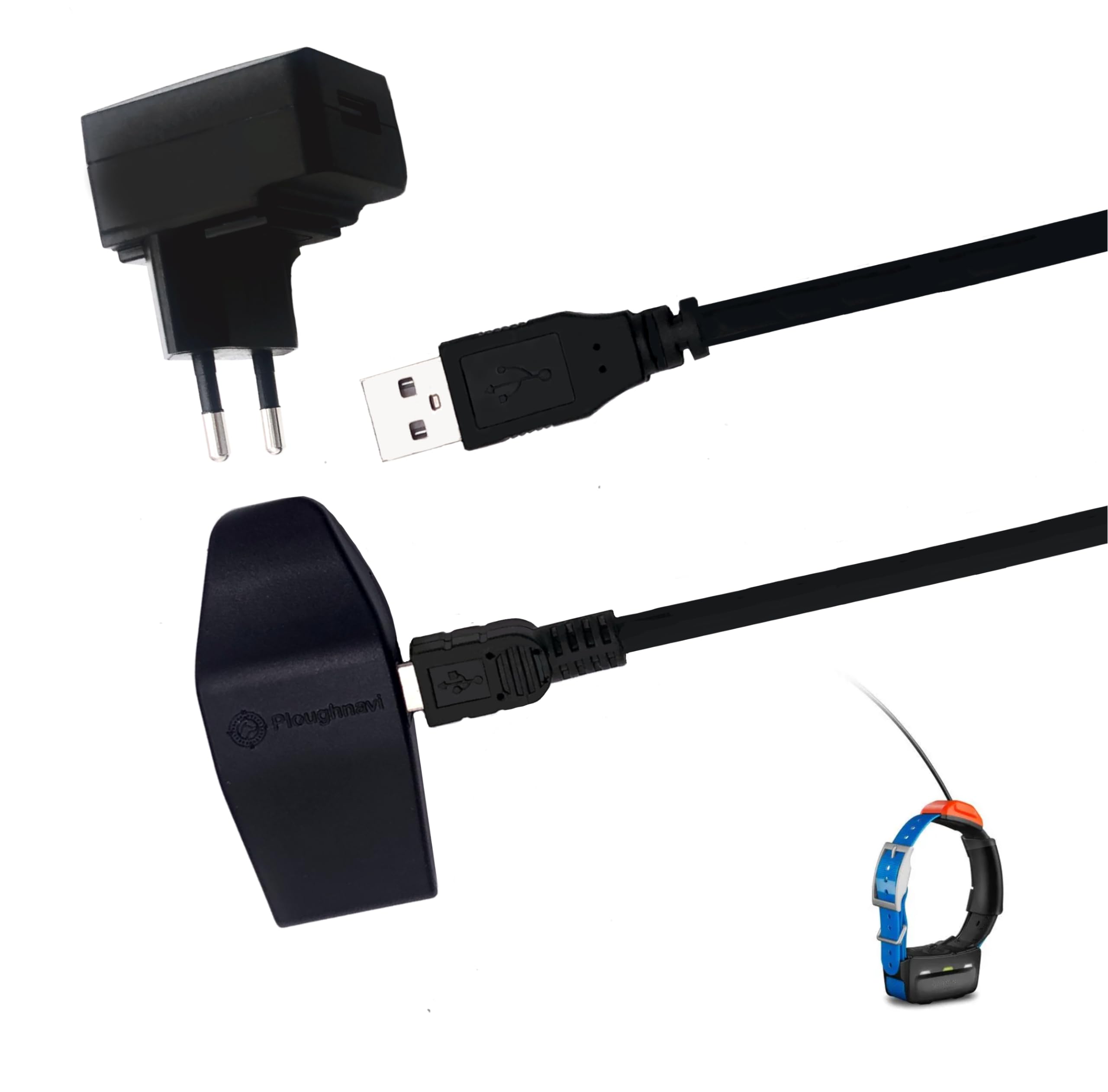 Garmin Dog Training Collar Charger Clip - USB Adapter Cable for Garmin T5, TT15, TT10 - Replacement Charging Cable with USB Plug - Perfect for Training, Hunting & Outdoor Activities