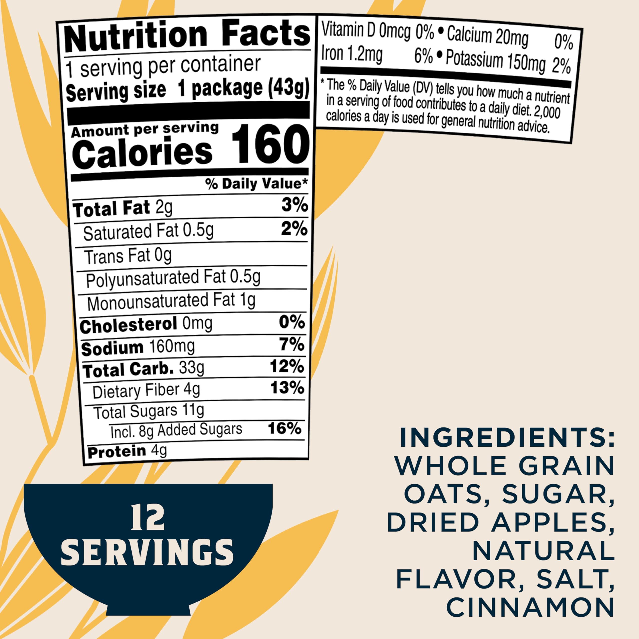 Quaker Instant Oatmeal Express Cups - Apples & Cinnamon Flavor, 12 Pack (1.51 oz Each) | Quick Breakfast Oatmeal for Office, Travel & Busy Mornings | Microwave Ready in 90 Seconds