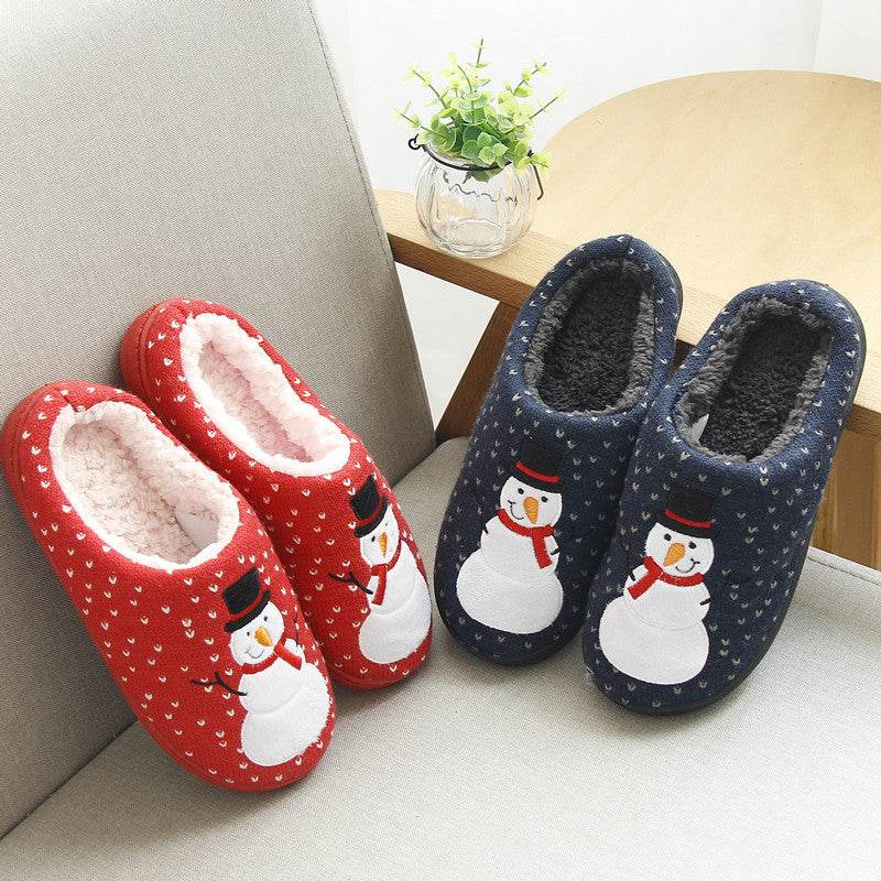 Cozy Kawaii Snowman Indoor Slippers for Women - Soft Winter House Shoes with Non-Slip Sole - Perfect for Home, Lounge & Christmas Gift