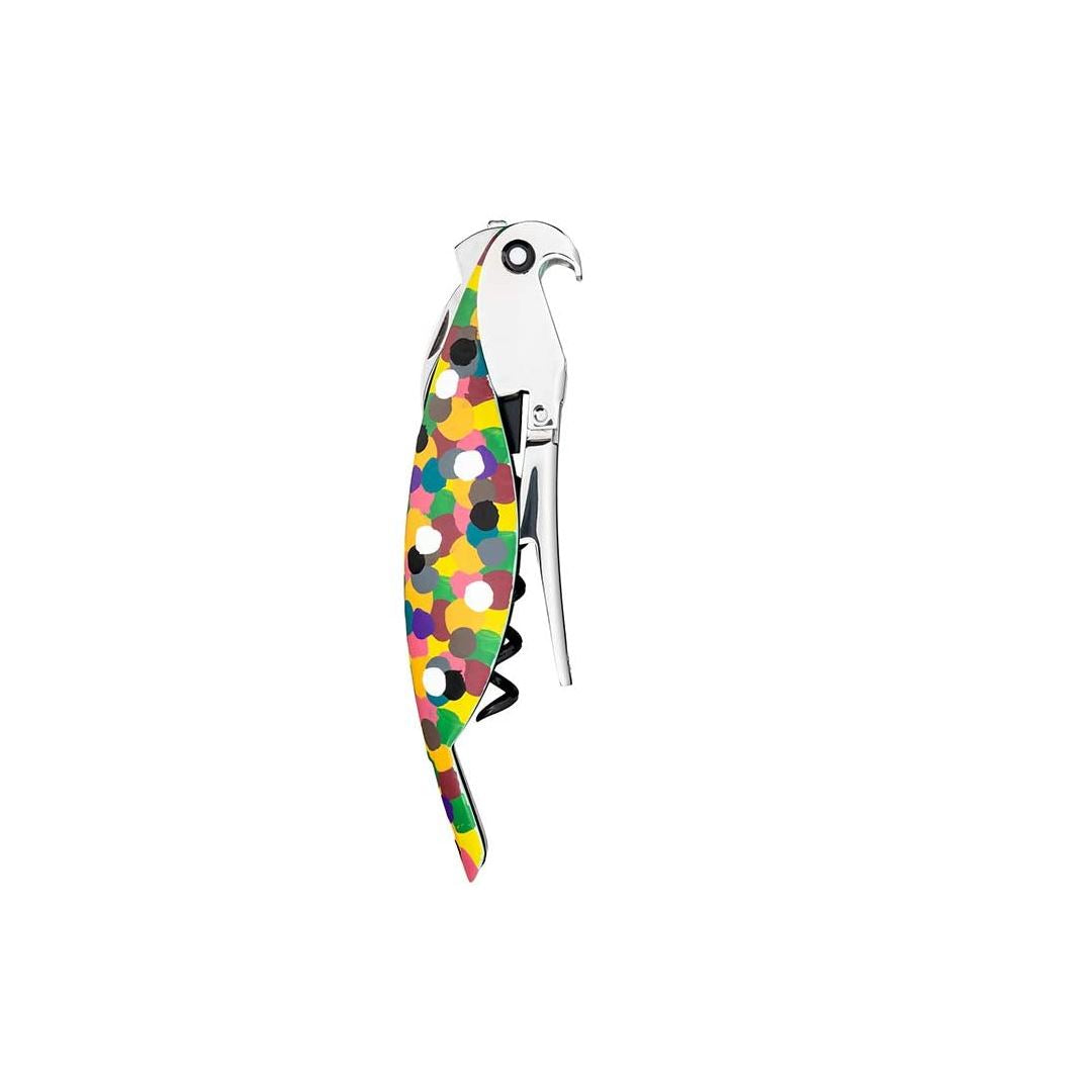 Alessi Parrot Sommelier Style Wine Bottle Opener - Multi Color Corkscrew for Wine Lovers - Perfect for Home Bars, Dinner Parties & Wine Tasting Events