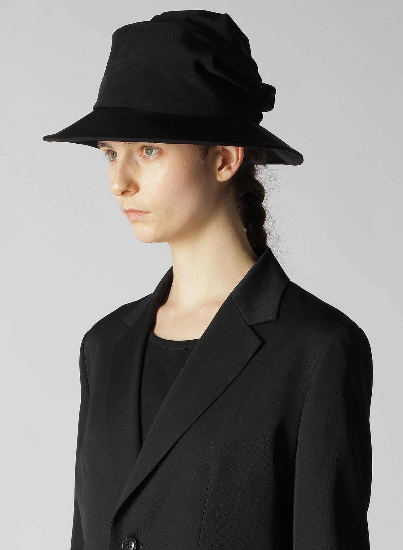 Crepe de Chine Draped Tucked Hat - Elegant Women's Fashion Accessory for Parties, Weddings & Special Occasions