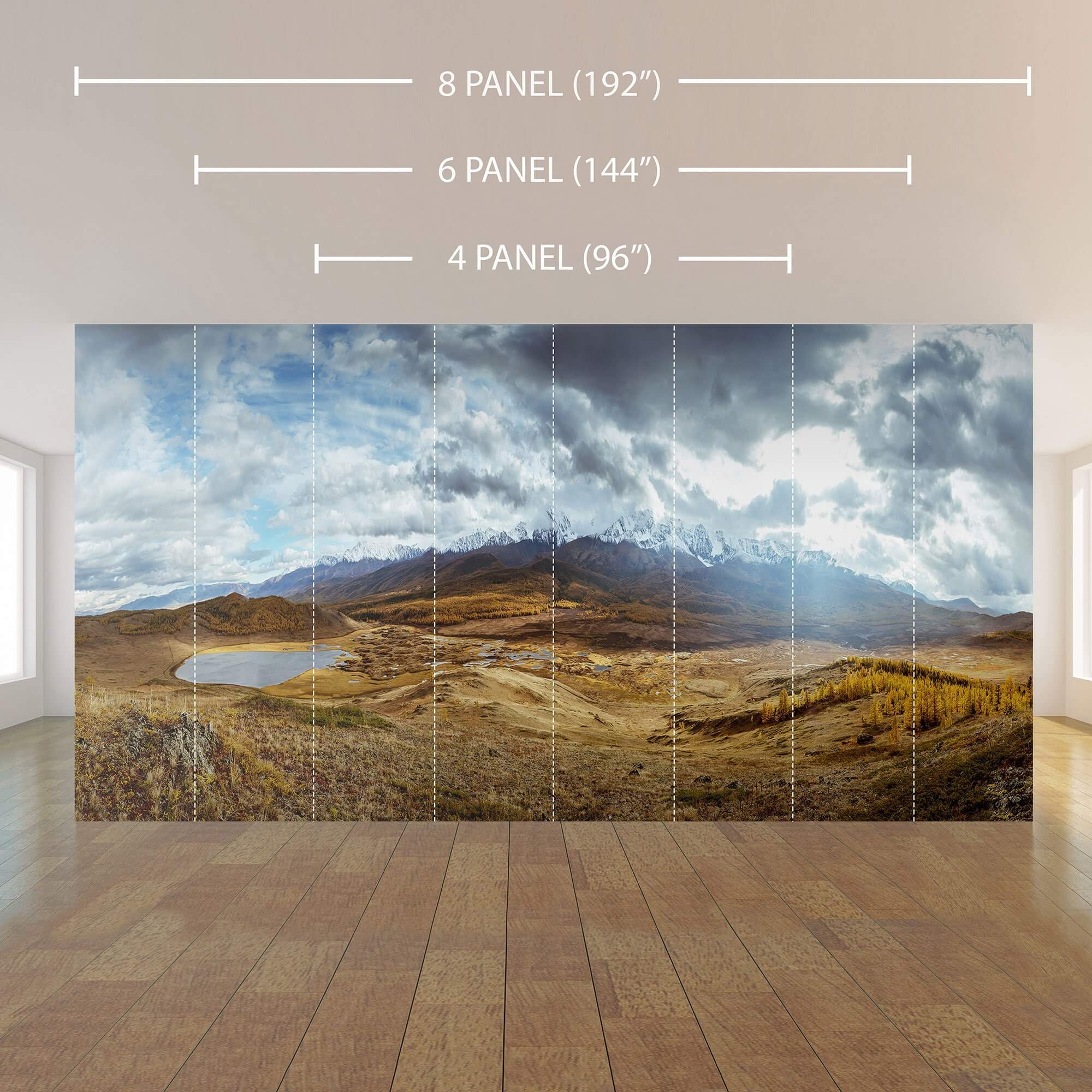 Brown and Green Mountain Landscape Peel and Stick Removable Wall Mural - Self-Adhesive Nature Wallpaper for Bedroom, Living Room, Office Decor (Style 9878)