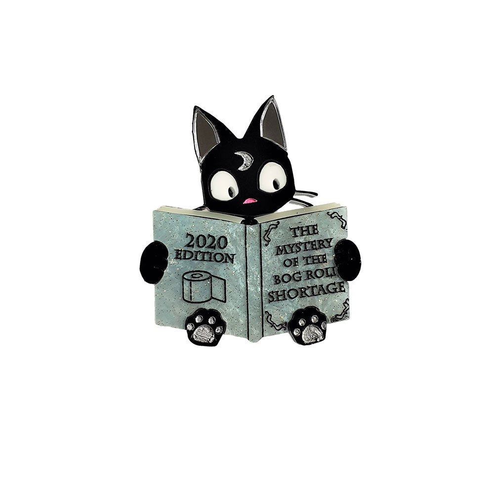 Cherryloco Jewelry Cat Brooch - Cute Book-Themed Cat Pin for Women, Fashion Accessory for Book Lovers, Readers & Cat Enthusiasts - Perfect for Book Clubs, Reading Events & Everyday Wear