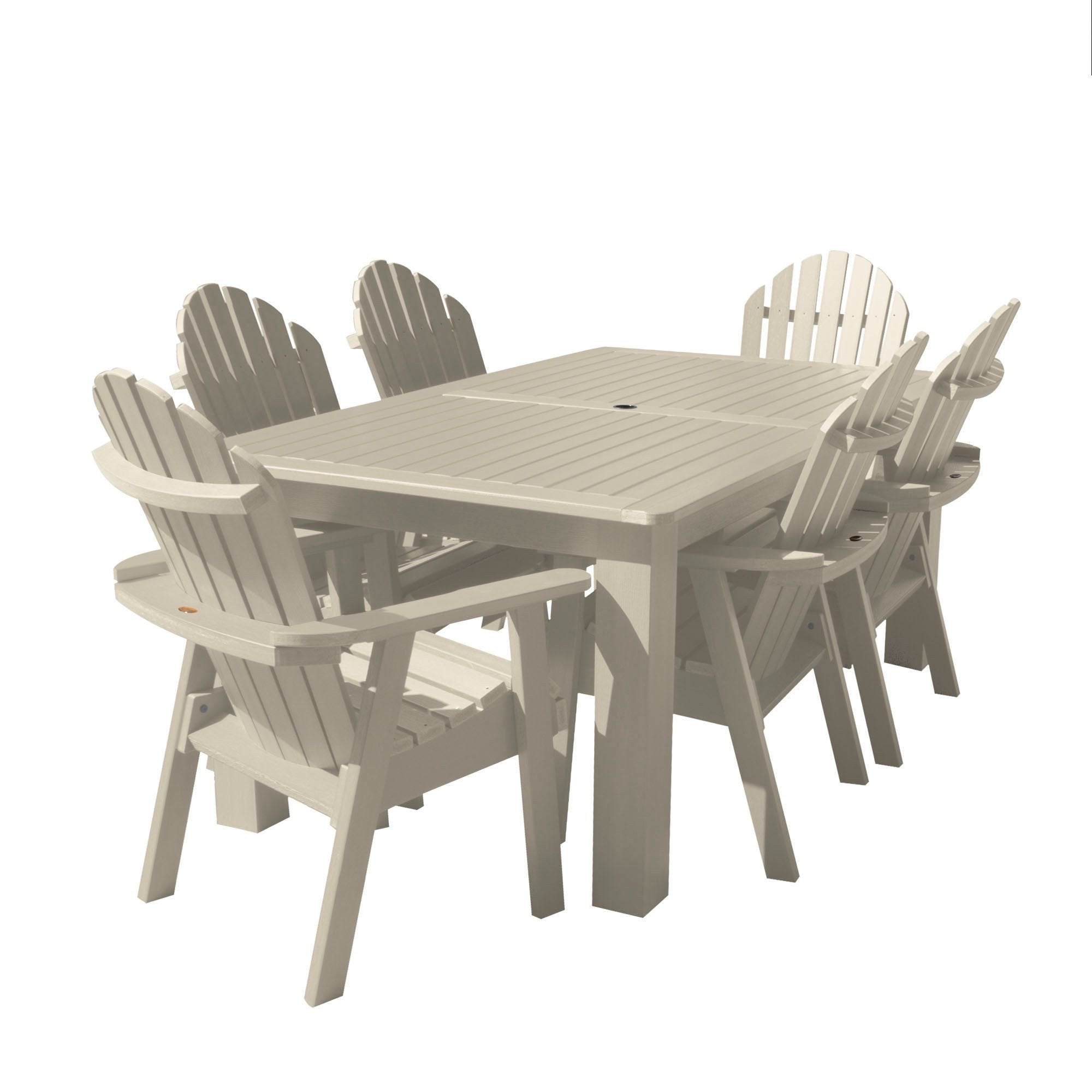 Hamilton Adirondack 7-Piece Rectangular Outdoor Dining Set - Patio Furniture for Backyard, Garden & Poolside Dining