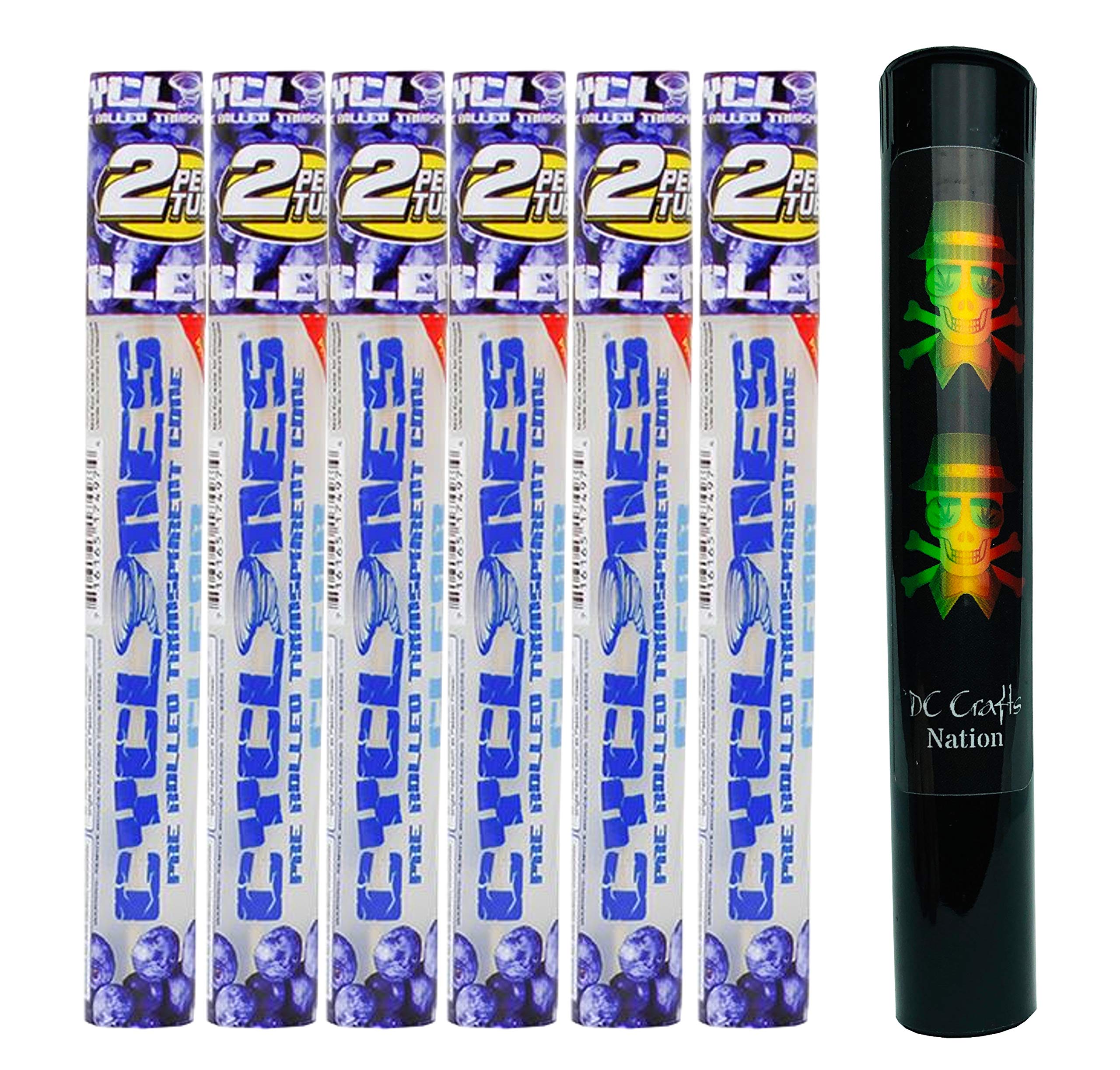 DC Crafts Nation Pop Lid Protector with Cyclones - Clear Blueberry 6 Count - Rasta Skull Design - Secure Soda Can Cover for Parties, BBQs & Outdoor Events
