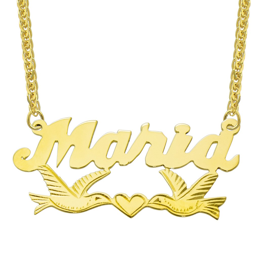 14K Yellow Gold Personalized Name Plate Necklace - Custom Engraved Jewelry Gift for Women - Birthday, Anniversary, Valentine's Day Present - Perfect for Everyday Wear & Special Occasions