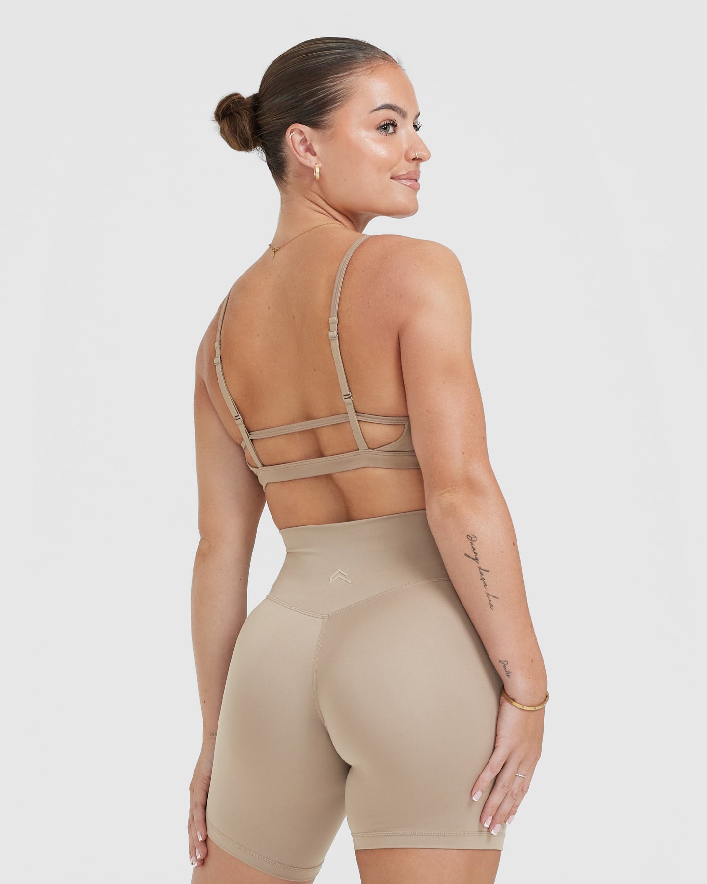 Timeless Strappy Bralette for Women - Comfortable Wireless Lace Bralette in Sandstone | Perfect for Yoga, Lounge & Everyday Wear
