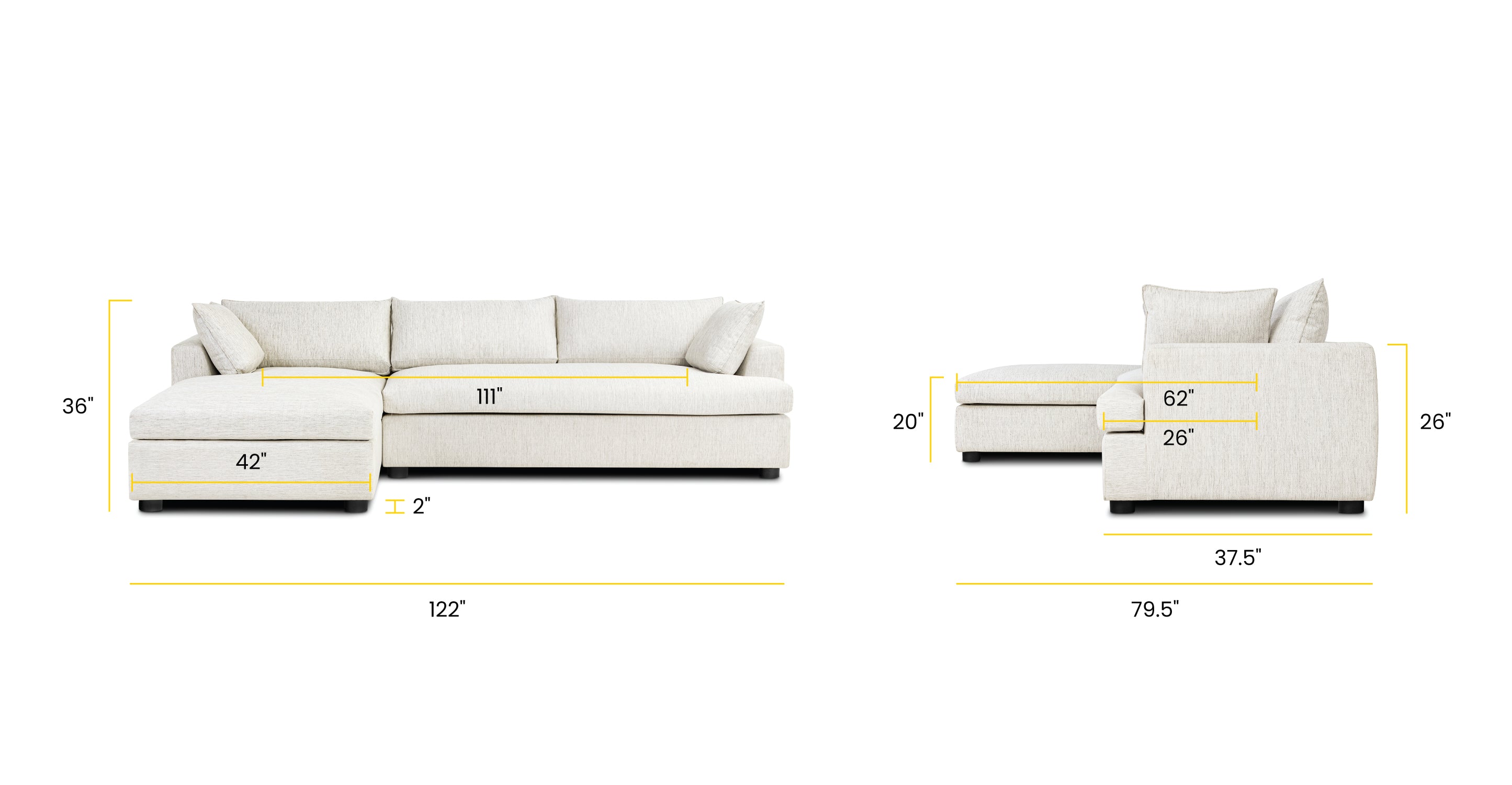 Milo Left-Facing Sleeper Sectional Sofa with Recliner - Modern L-Shaped Couch for Living Room, Family Room, and Home Theater Comfort