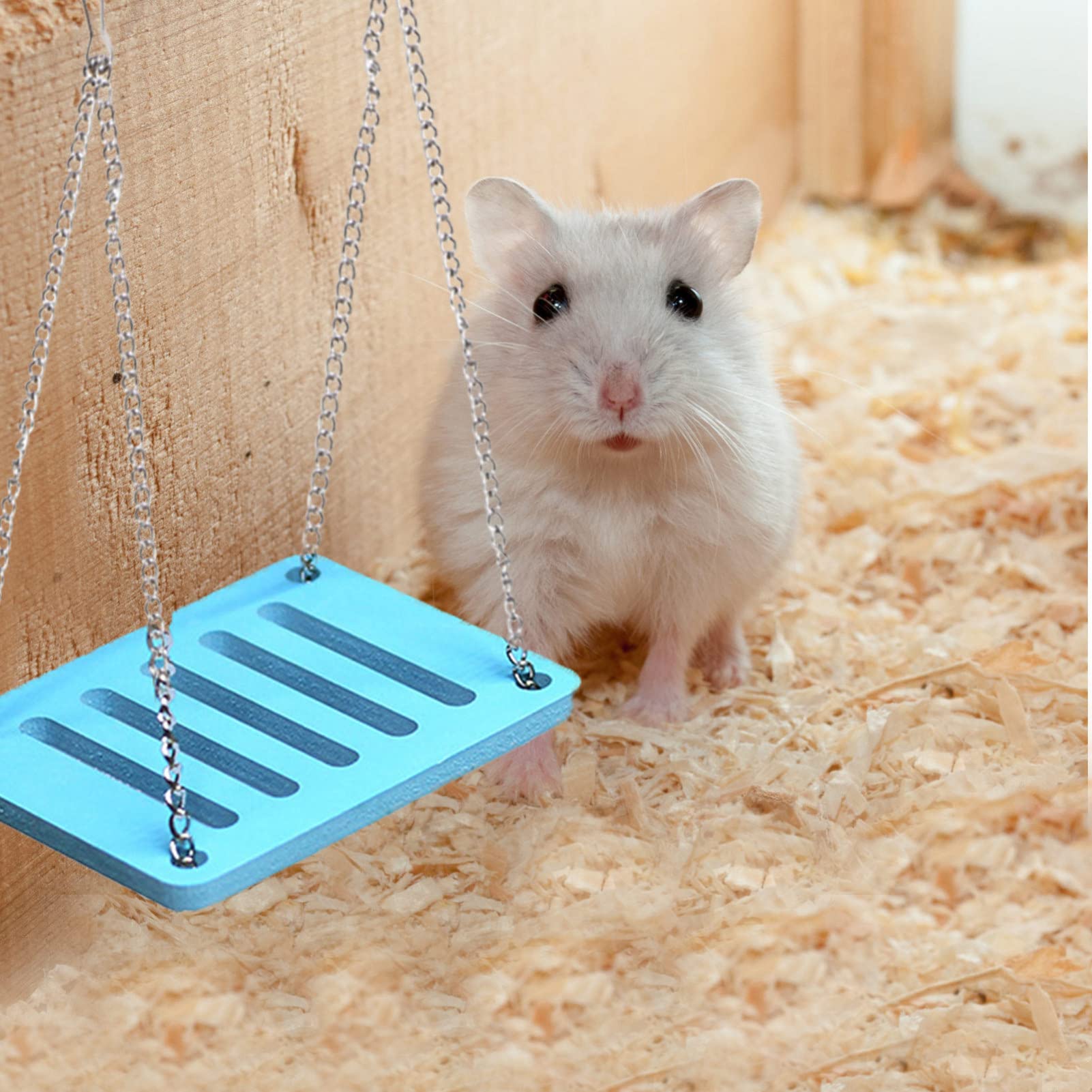 POPETPOP 4 Pack Small Animal Chew Toys - Springboard Climbing Platform for Guinea Pigs, Ferrets, Parrots, Cockatiels, Hamsters & Chinchillas | Durable Plastic Pet Accessories for Chewing & Playtime Fun