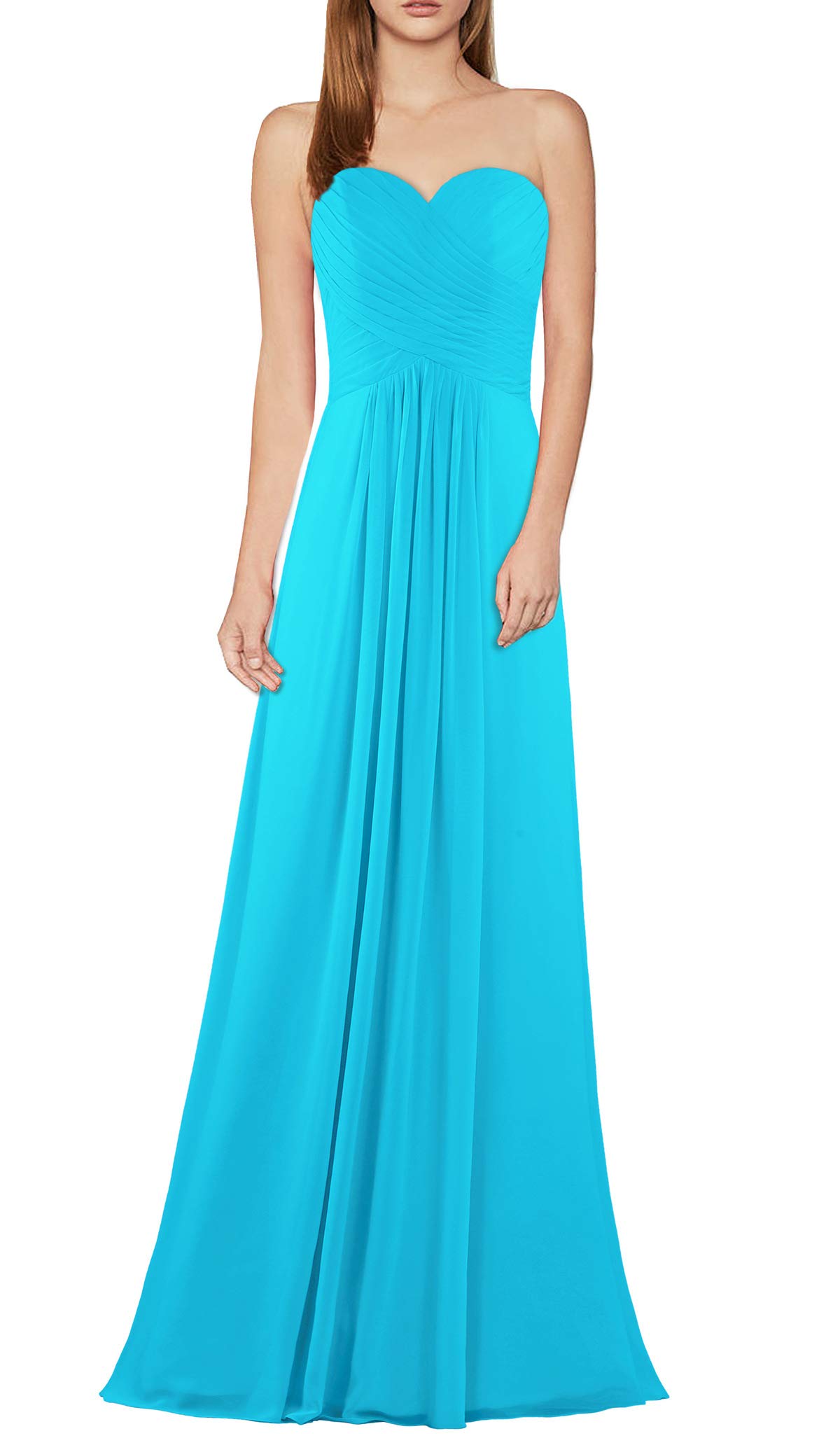 Elegant Women's Chiffon Bridesmaid Dress - Long Formal Evening Gown for Wedding Party, Prom, and Special Occasions