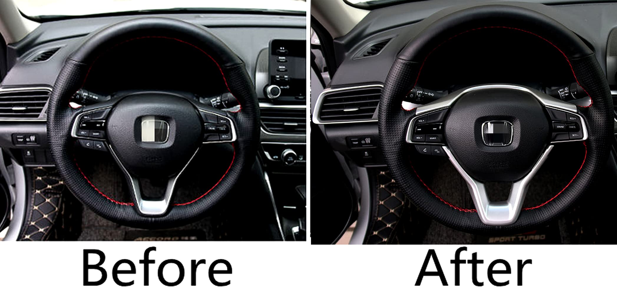 Premium Carbon Fiber Steering Wheel Trim Cover for Honda Accord & Inspire 2018-2022 - U-Shaped Decorative Frame Protector (Silver) | Enhances Interior Style & Protects Steering Wheel from Wear