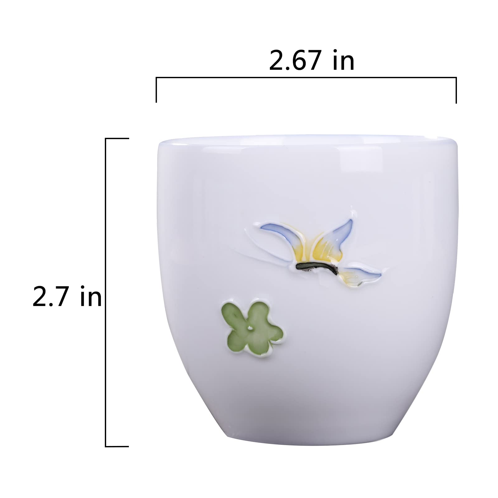 6-Pack 5oz Porcelain Espresso Cups - Mini Coffee Mugs & Demitasse Cups for Tea, Latte, Milk - Perfect for Home, Office & Cafe Use