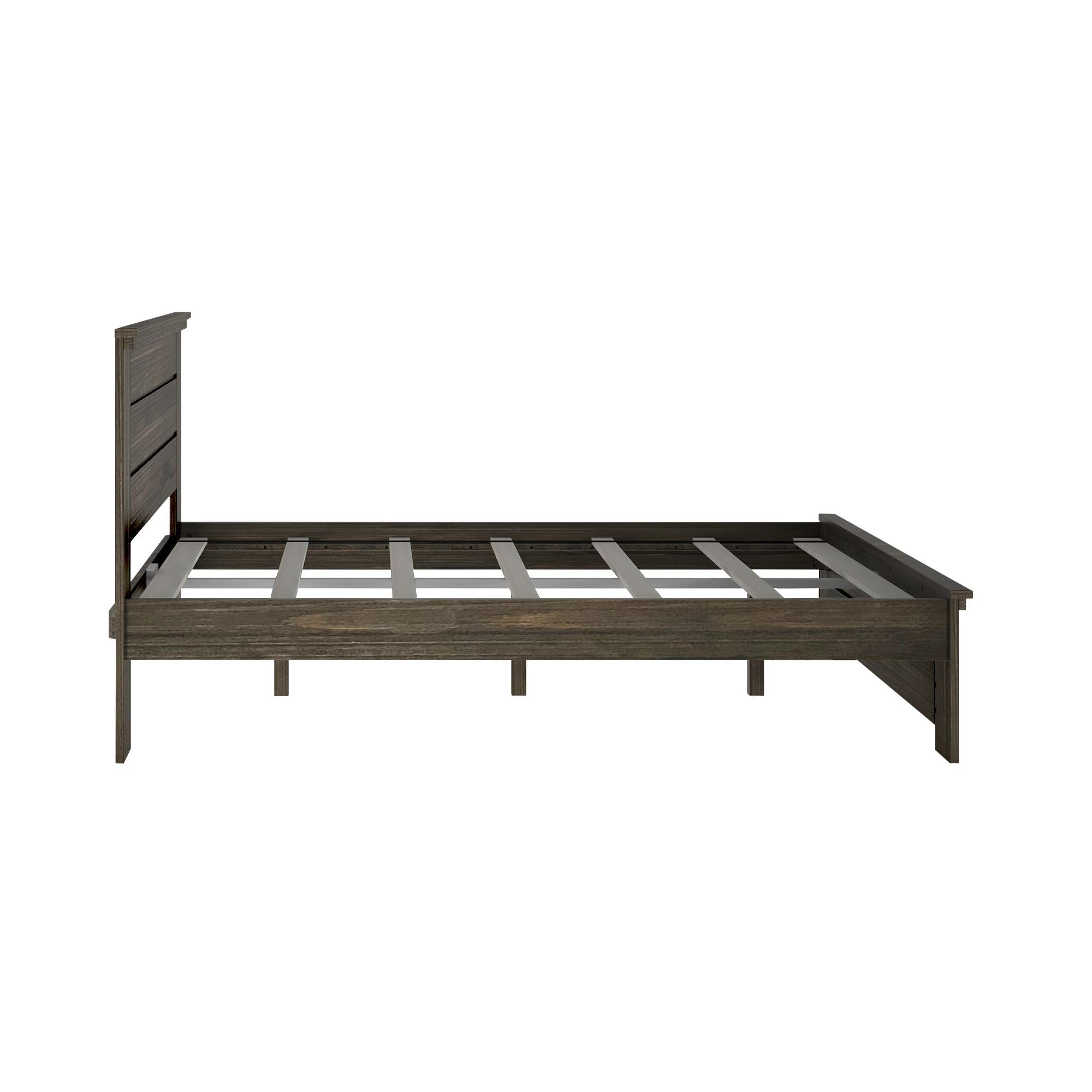 Plank & Beam Rustic Wood Queen Bed Frame - Solid Barnwood Brown Platform Bed with Headboard | Perfect for Farmhouse, Industrial & Vintage Style Bedrooms