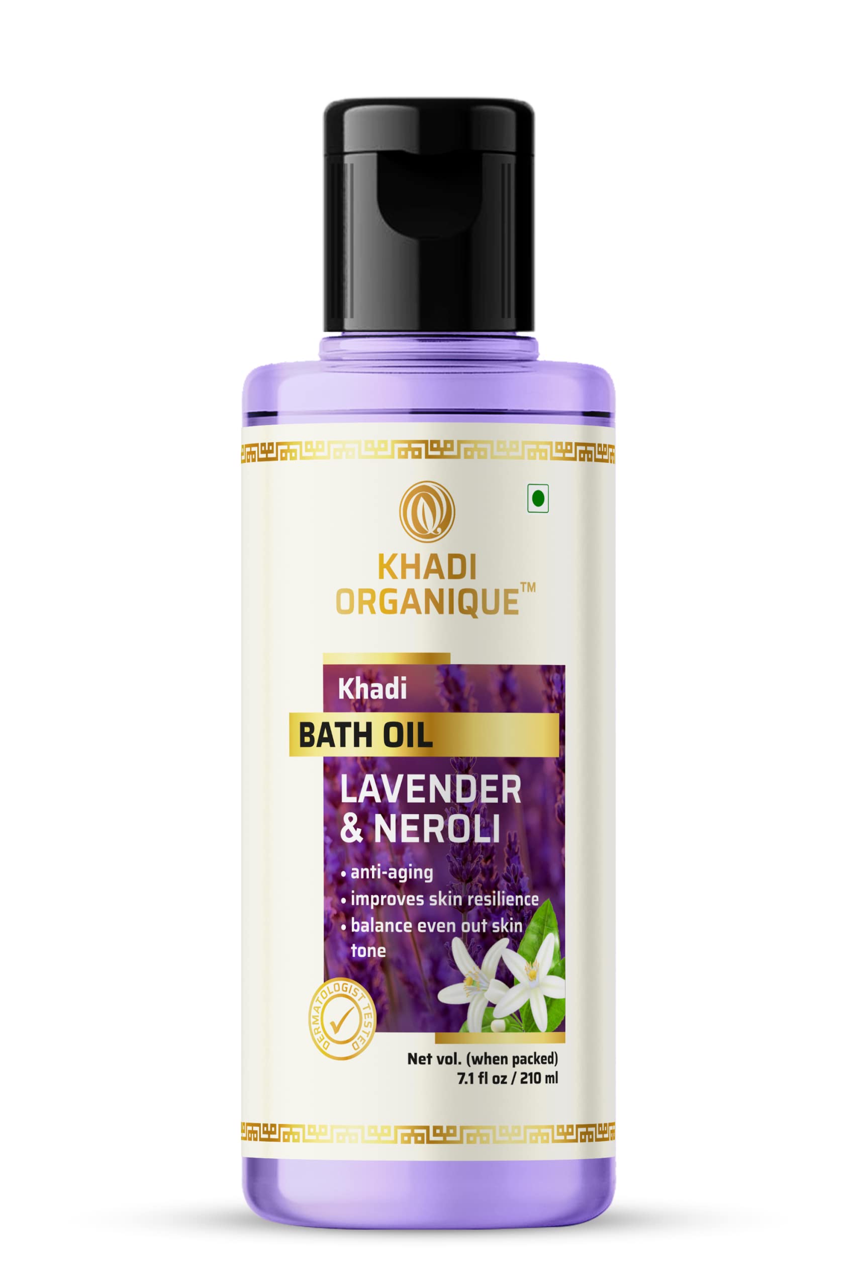 Khadi Organique Lavender & Neroli Bath Oil with Sandalwood & Honey Body Wash Combo | Organic Body Care Set for Dry Skin | Relaxing Bath & Shower Routine for Spa Day at Home