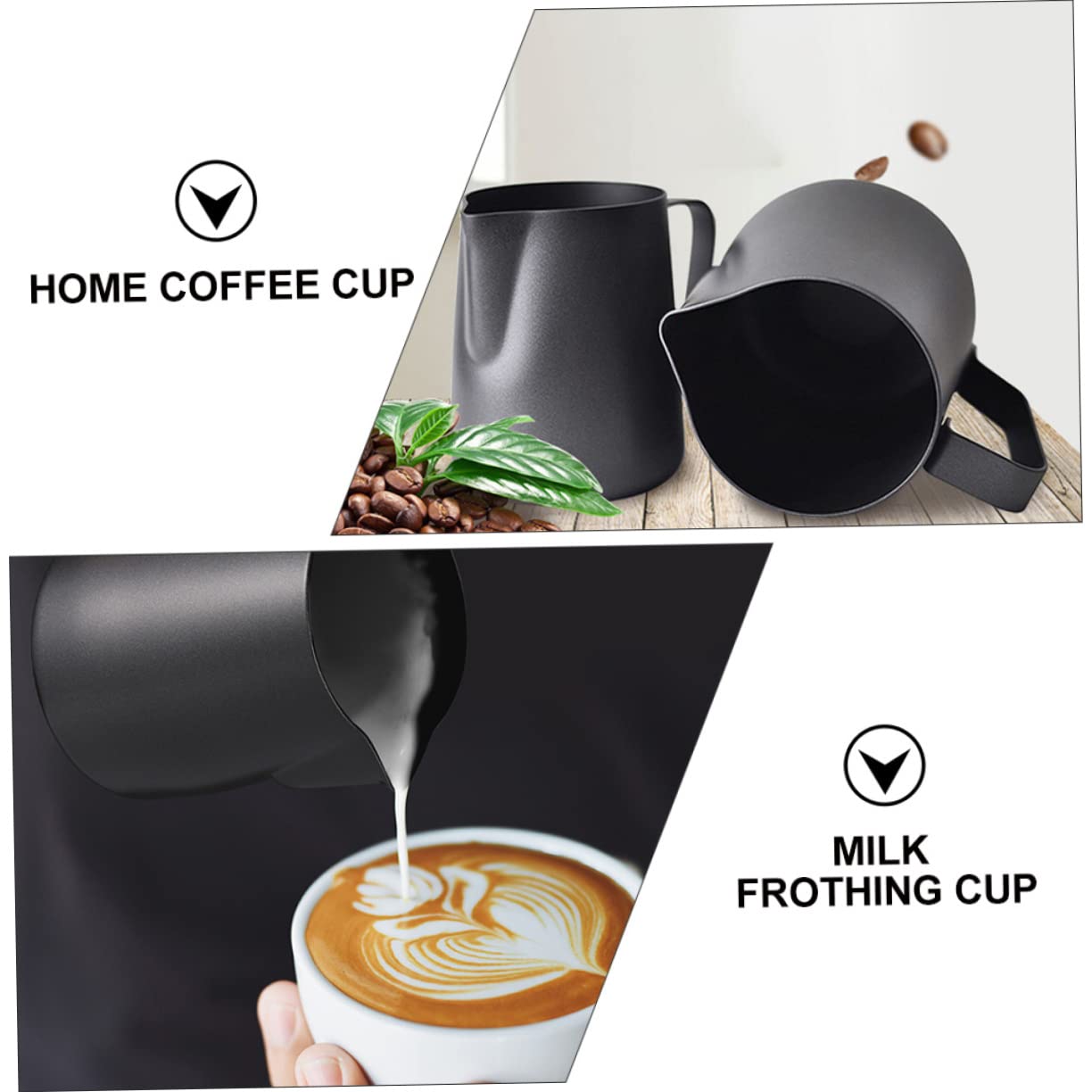 Luxshiny 4-Piece Stainless Steel Milk Frothing Pitcher Set - Barista-Grade Frother Cups for Cappuccino, Latte & Hot Chocolate - Perfect for Home Coffee Brewing & Professional Use