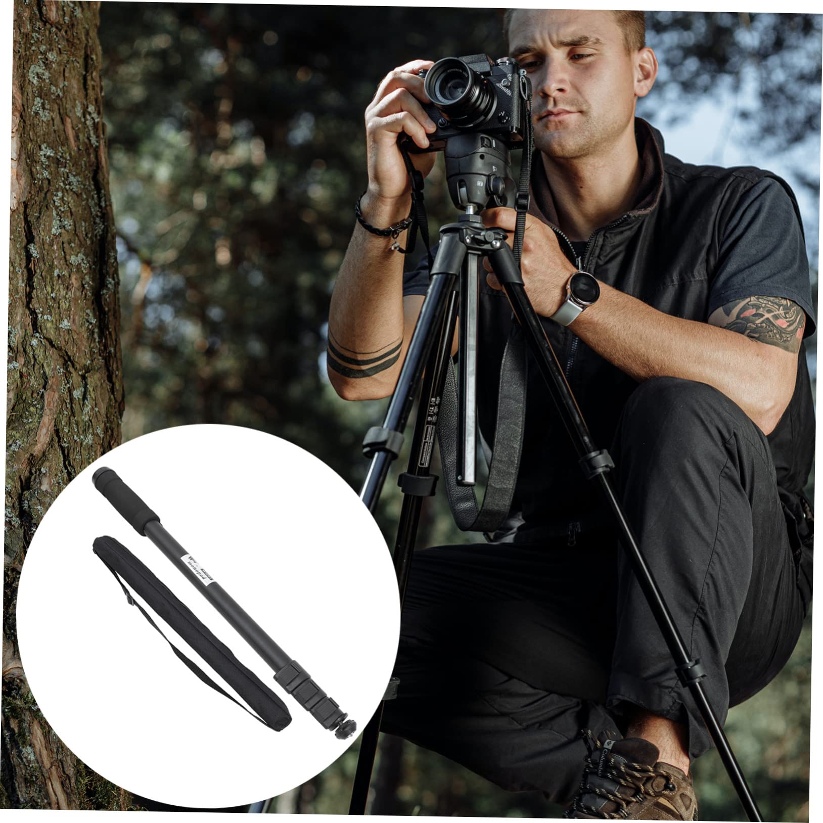HOMSFOU Aluminum Alloy Telescopic Monopod Tripod Stand for DSLR Camera & Smartphone - Portable Phone Tripod with Adjustable Height WT1003 - Perfect for Travel, Vlogging, Photography & Live Streaming
