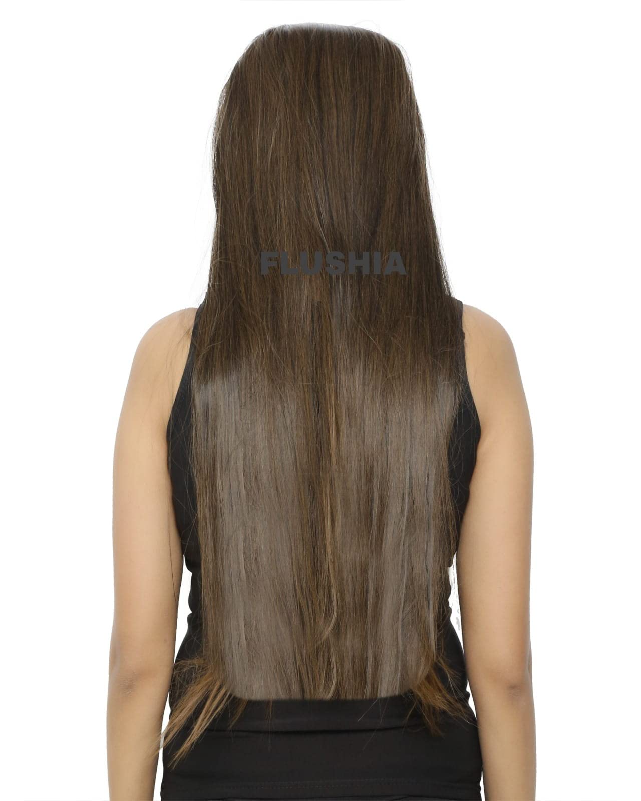 FLUSHIA 5 Clip-in Synthetic Hair Extensions for Women - Curly/Wavy Human-Like Hair Extensions in Golden-Brown (2T27) | Perfect for Daily Wear, Parties, Weddings & Cosplay