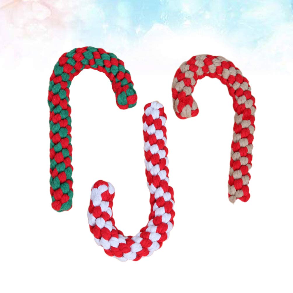 3pcs Interactive Dog Toys & Cat Scratching Toys - Puppy Teething, Cat Oral Cleaning, Squeak Toys for Christmas - Dog Cotton Bite Toys & Candy Bar for Training, Playtime, and Pet Enrichment