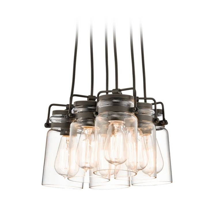 Brinley 6-Light Modern Pendant Cluster Chandelier - Perfect for Dining Room, Kitchen Island & Living Room Lighting