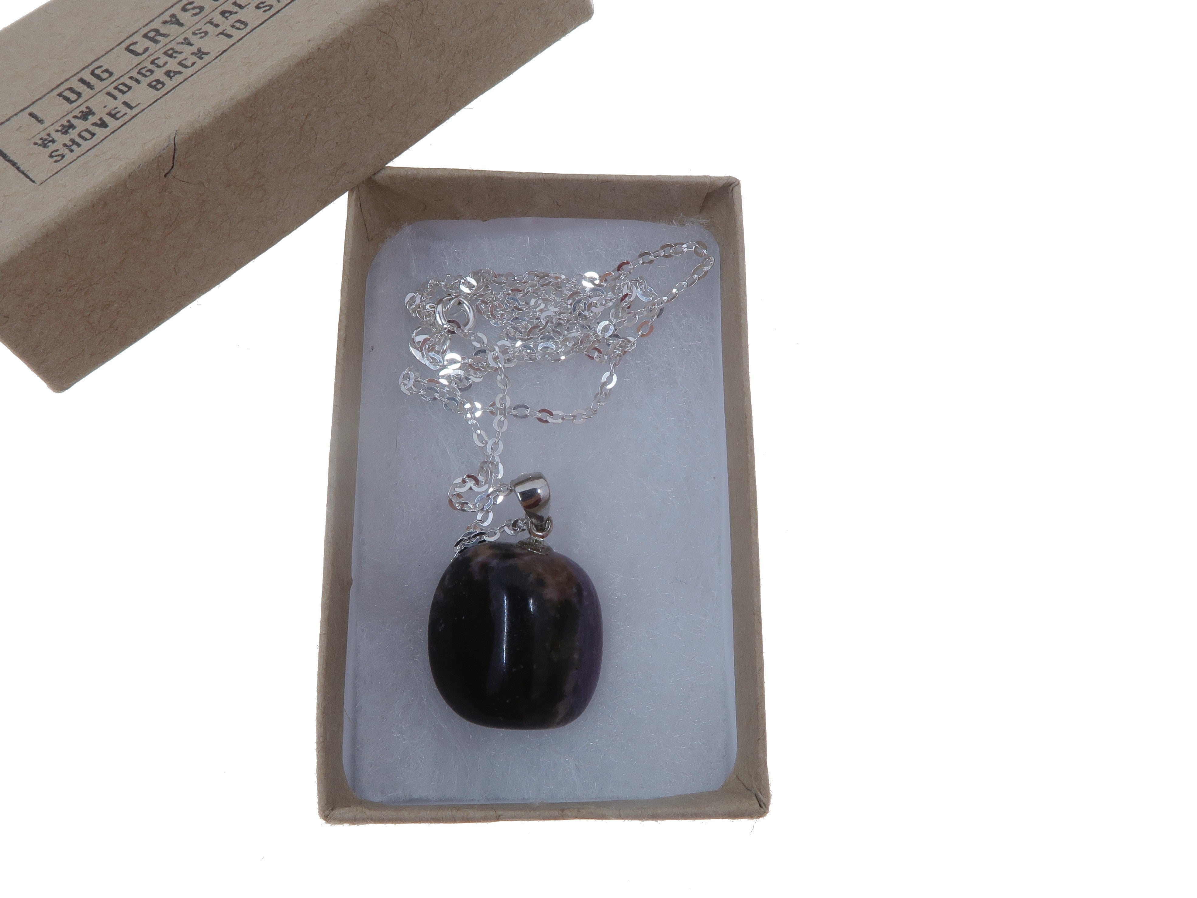Charoite Necklace - Genuine Purple Healing Gemstone Pendant on Sterling Silver Chain for Women, Spiritual Healing & Meditation Jewelry Gift