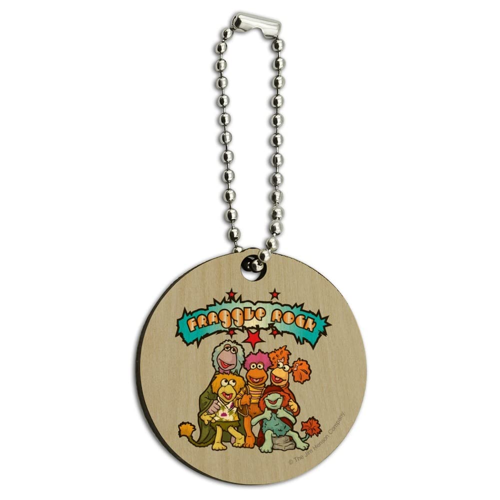 Fraggle Rock Cartoon Wooden Round Keychain - Vintage Cartoon Key Ring for Fans - Perfect for Gifts, Collectibles, and Key Organization