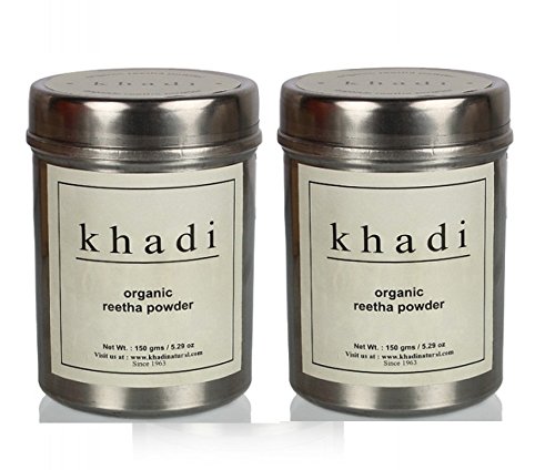 Khadi Natural Organic Reetha Powder 150gm (Pack of 2) - Herbal Hair Cleanser for Dandruff & Scalp Care | Perfect for Ayurvedic Hair Wash & Natural Shampooing
