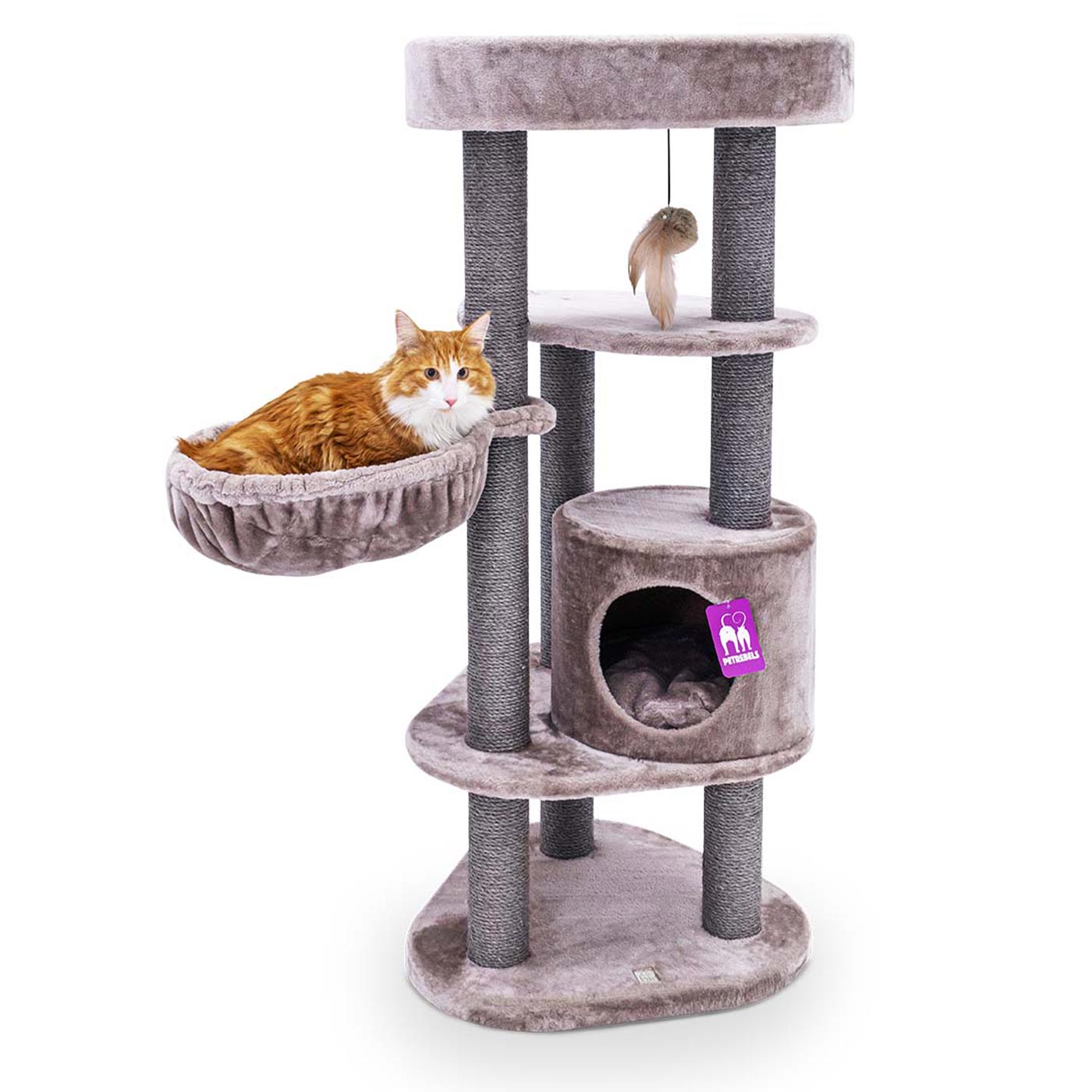 Kings & Queens Charlotte 134cm Cat Tree - Large Multi-Level Cat Condo with Scratching Posts & Perches - Perfect for Indoor Cats Play, Rest & Climbing