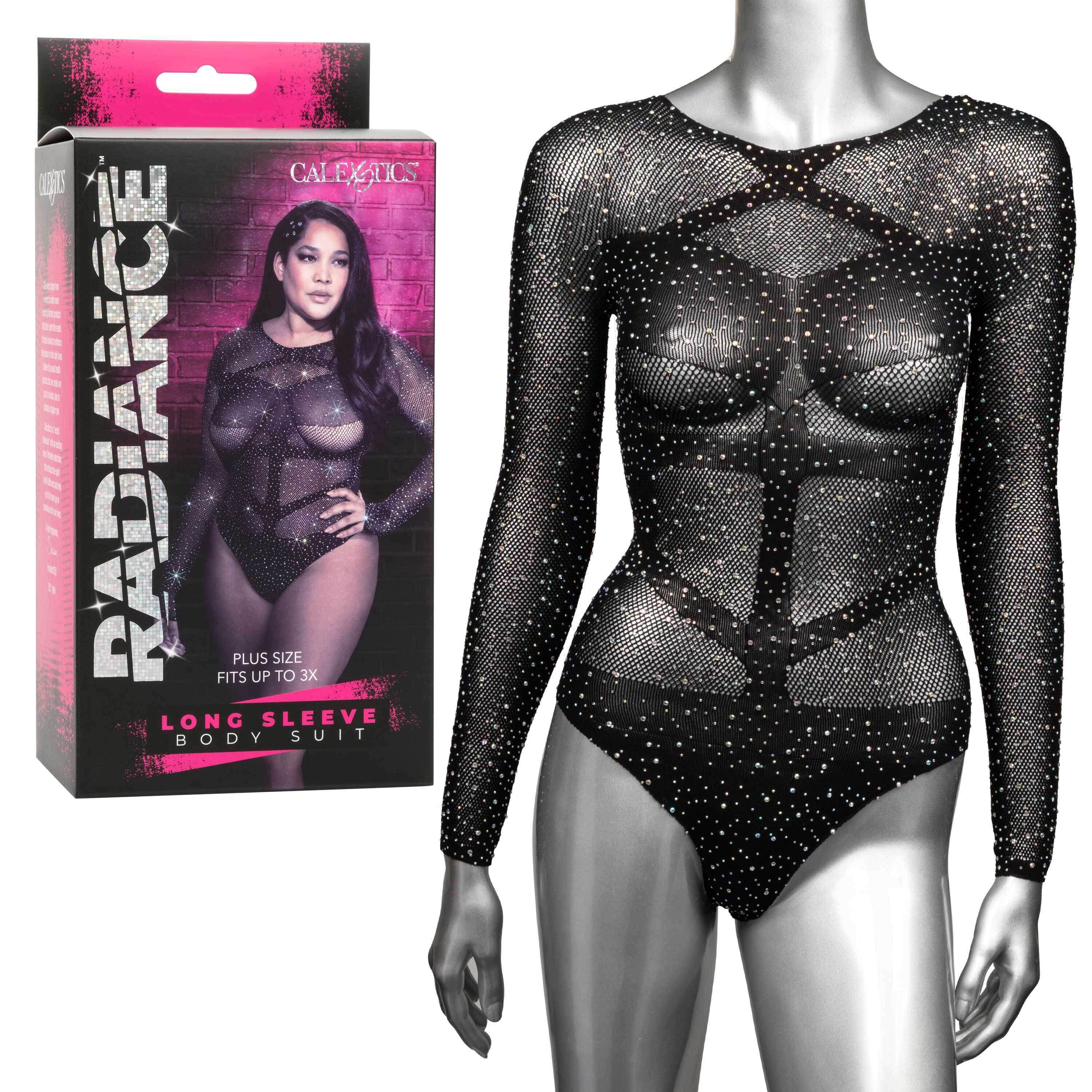 Radiance Long Sleeve Bodysuit for Women - Queen Size Black - Perfect for Layering, Workwear & Evening Outfits