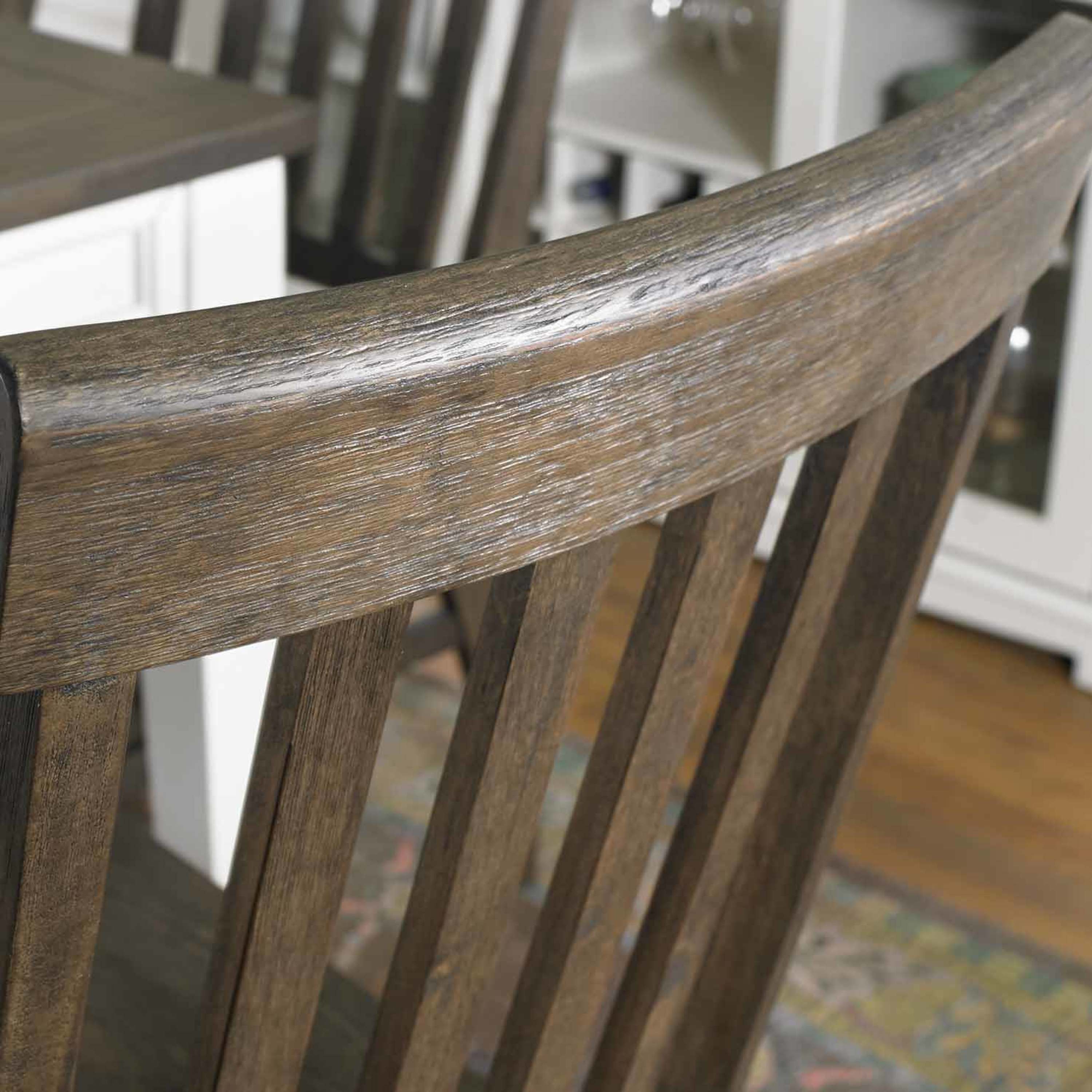 Dark Oak Side Chair Set of 2 - Solid Wood Farmhouse Dining Chairs with Distressed Finish & Comfortable Scooped Seat - Perfect for Kitchen, Dining Room, and Farmhouse Decor
