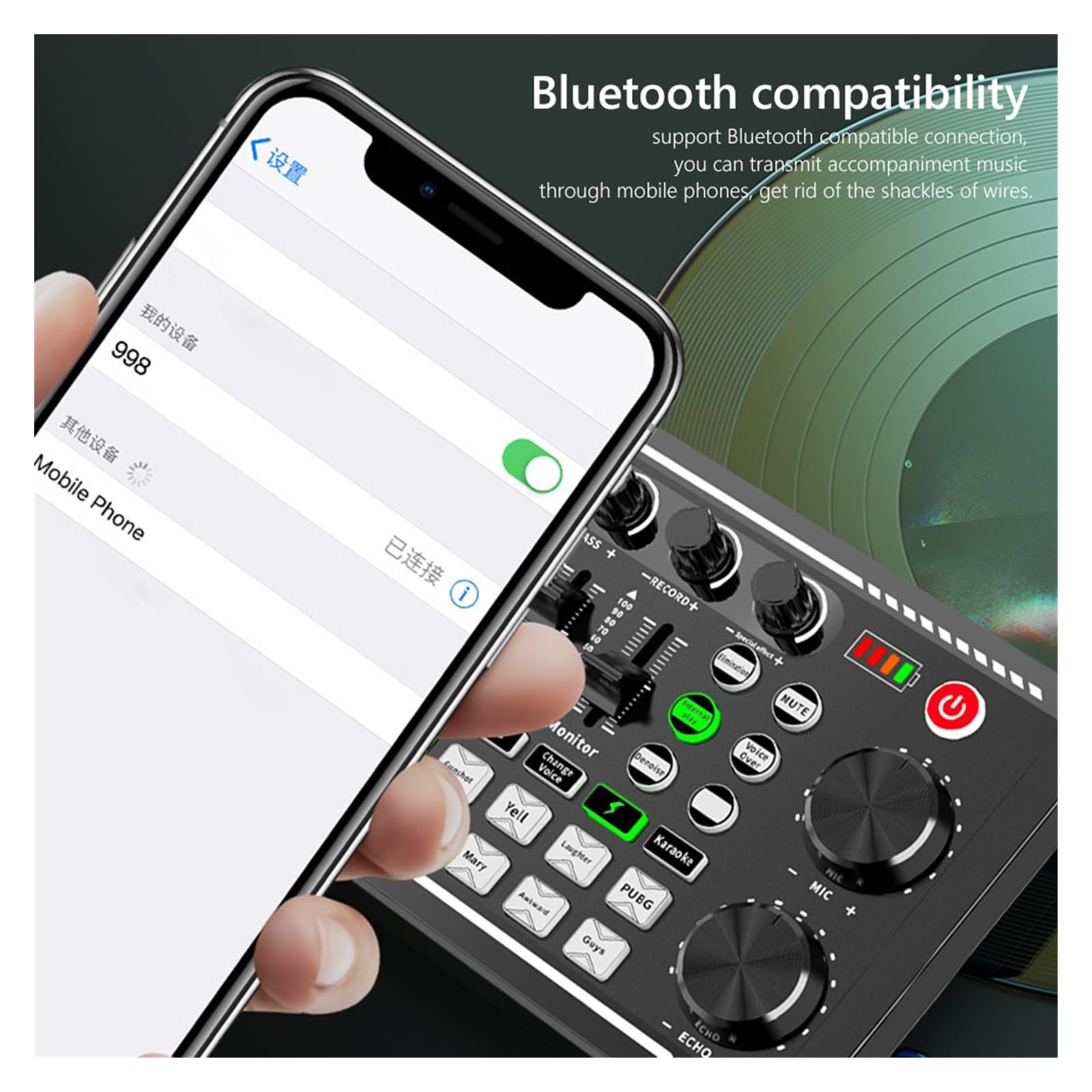 Professional USB Audio Interface Sound Card Kit for Studio Recording, Live Streaming & Music Production - Compatible with PC, Mac & Phone - Includes Mixer & Cables (Sound Card Only) - Perfect for Podcasting, Gaming & Home Studio Setup