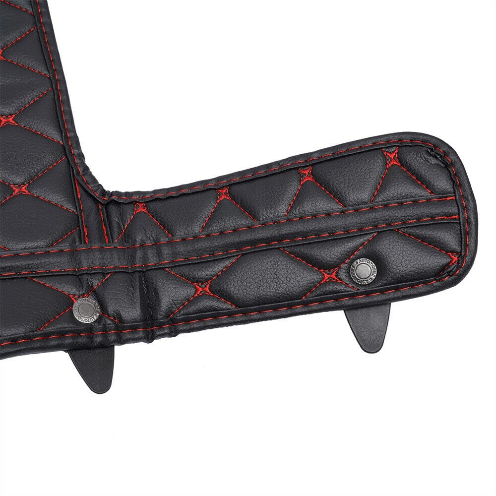 Premium Leather Car Floor Mats for Dodge Charger 2011-2019 - Waterproof & All-Season (4-Door, Black+Red) - Perfect for Daily Commute & Road Trips