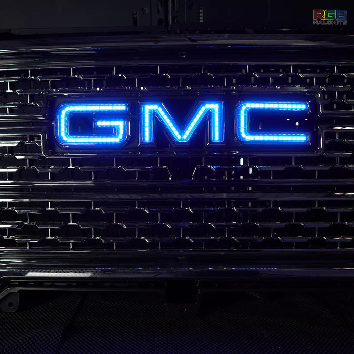 GMC LED Emblem - Multicolor Light Up Badge for Trucks & SUVs (1999-2024 Models) - Perfect for Night Driving & Custom Car Styling