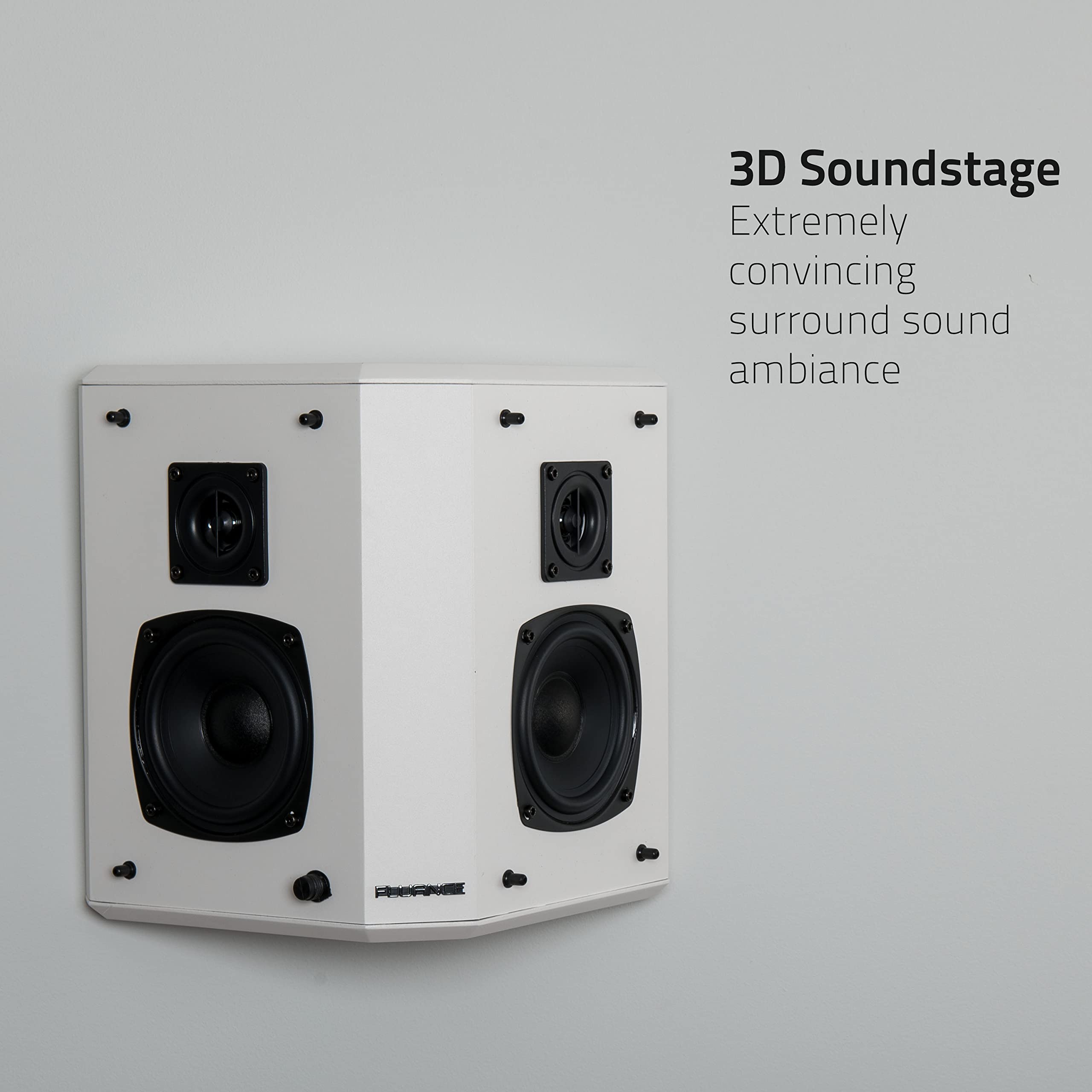 Fluance Elite High Definition 2-Way Bipolar Surround Speakers - Wide Dispersion Surround Sound for Home Theater Systems (Pair, White) - Perfect for Movie Nights & Immersive Gaming Experience (SXBP2WH)